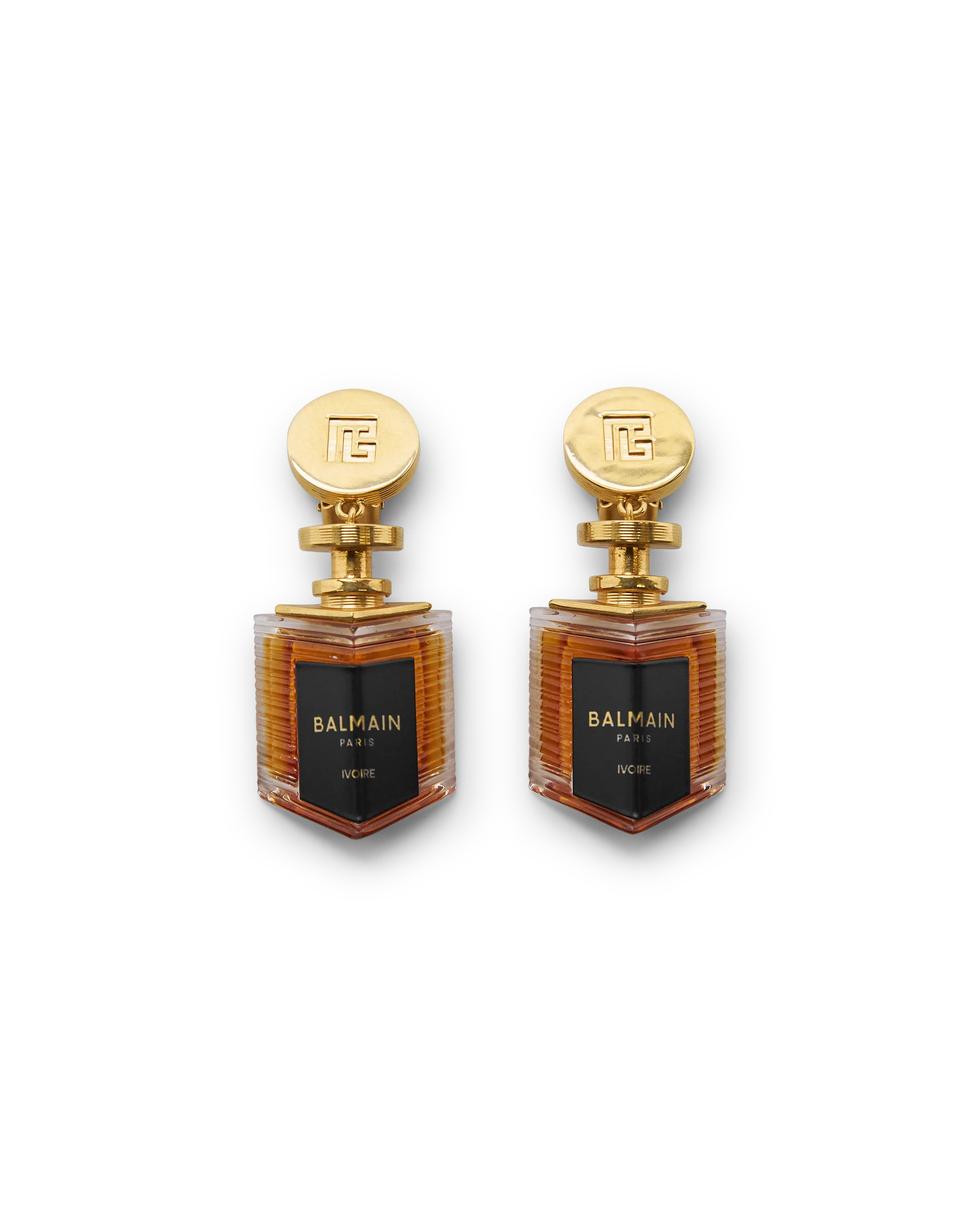 Brass And Plexiglass Perfume Earrings