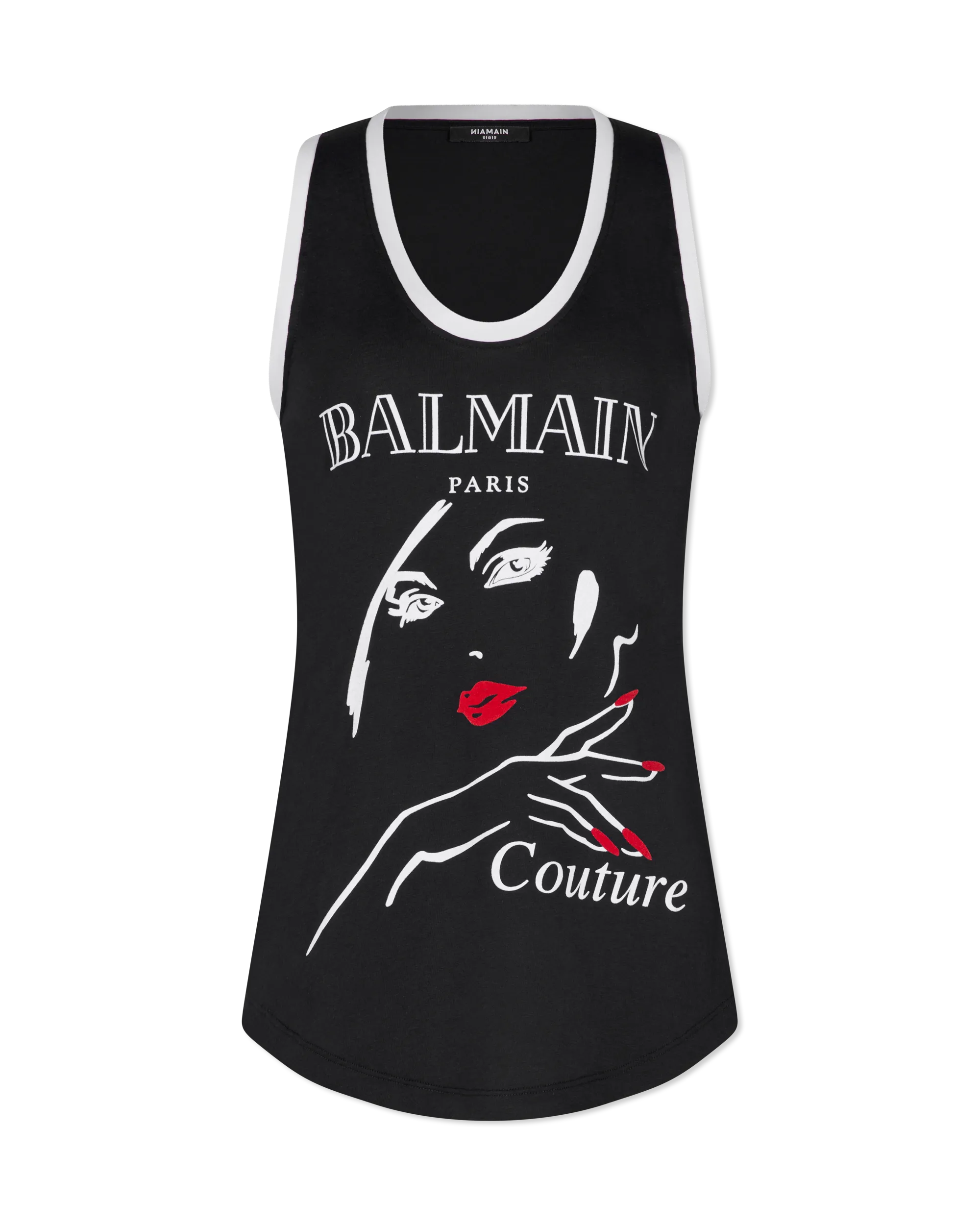 Flocked Balmain Beauty Print Tank Top