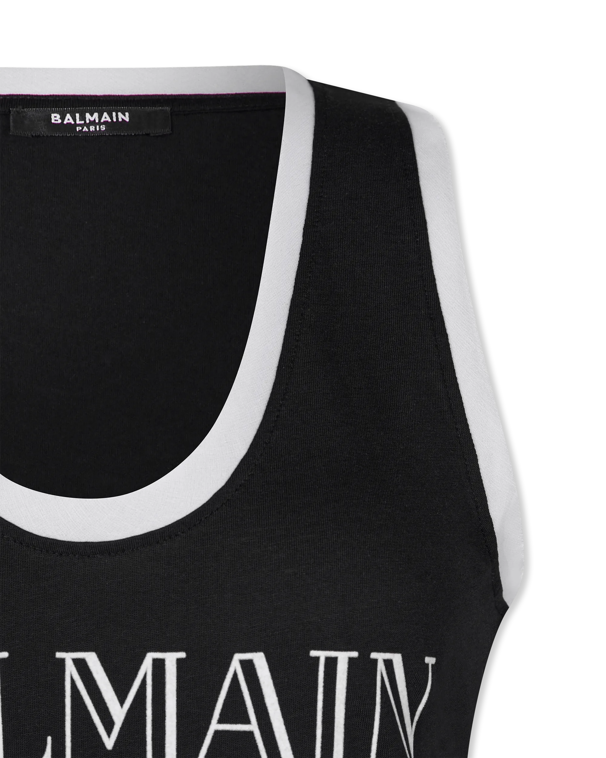 Flocked Balmain Beauty Print Tank Top