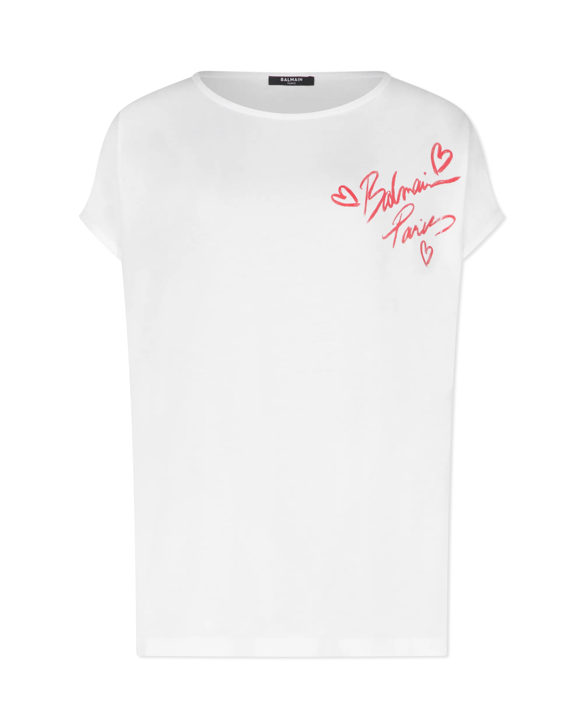 Boatneck Balmain Lipstick Print T-Shirt