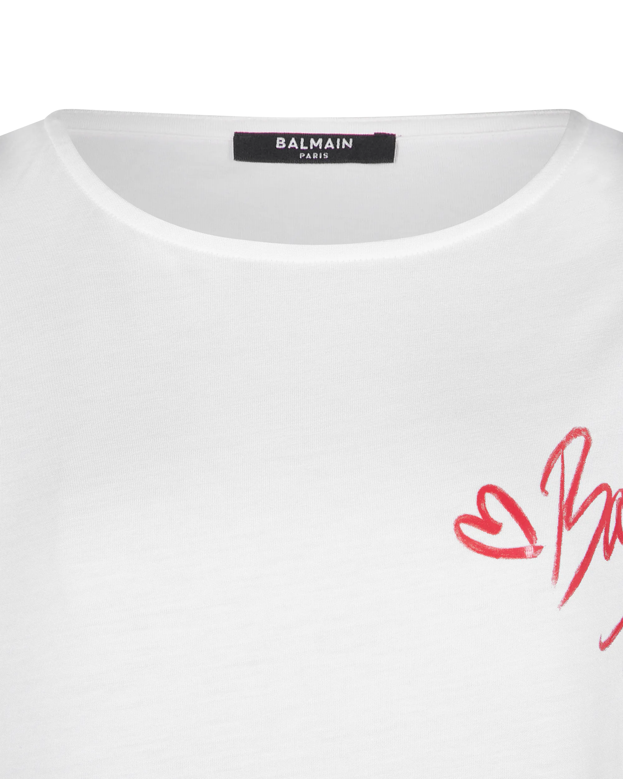 Boatneck Balmain Lipstick Print T-Shirt