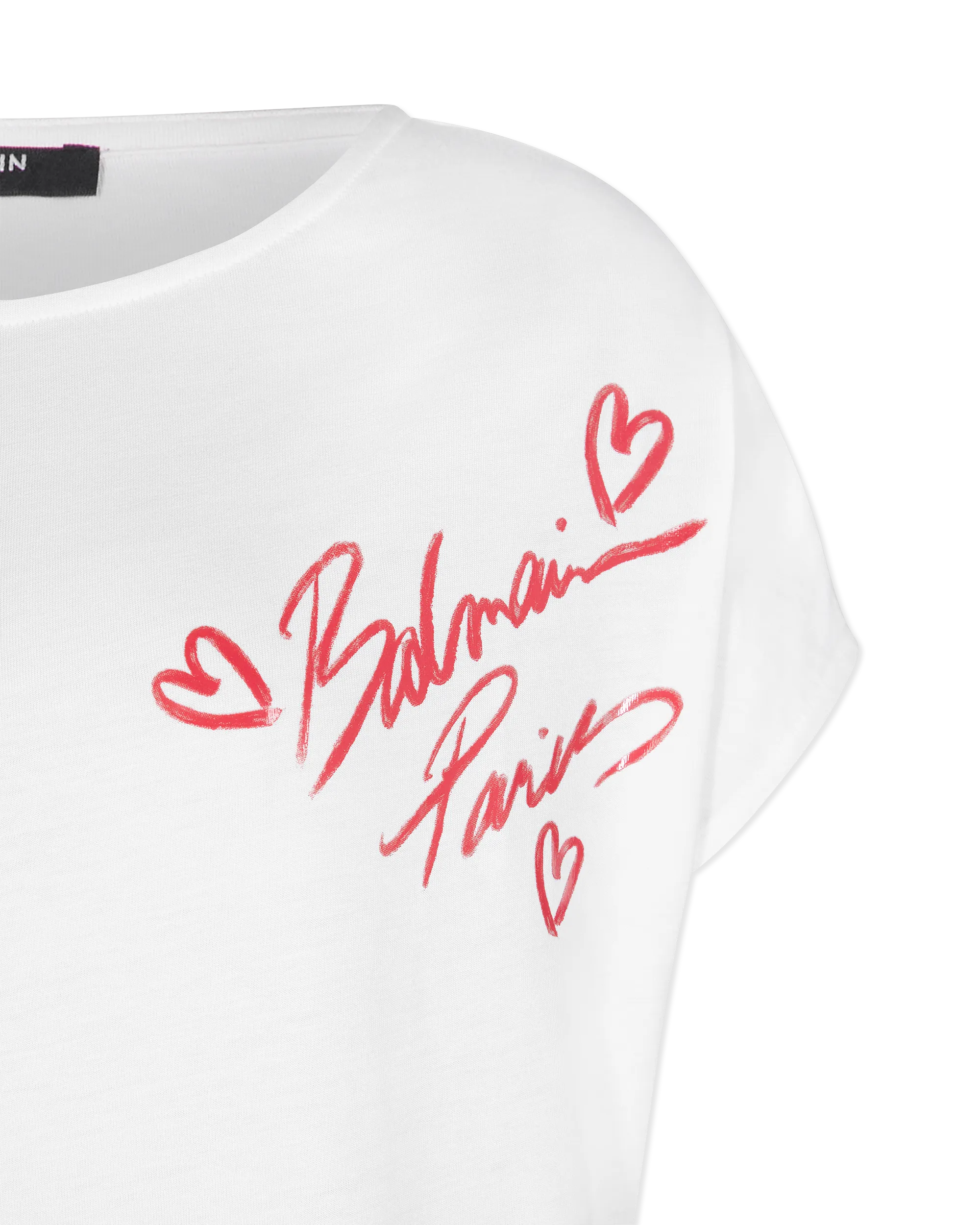 Boatneck Balmain Lipstick Print T-Shirt