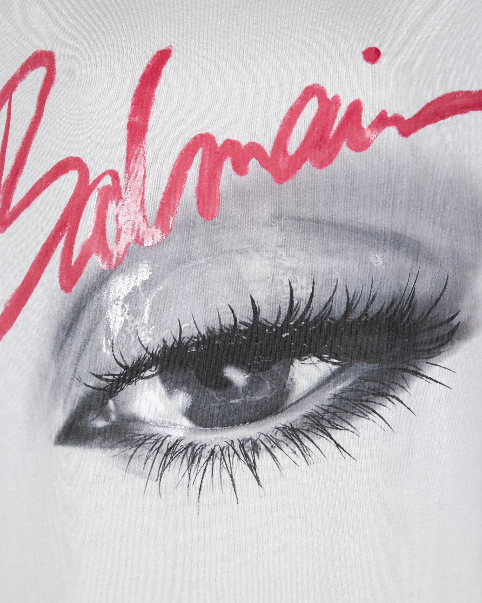 Boatneck Balmain Eye Print T-Shirt