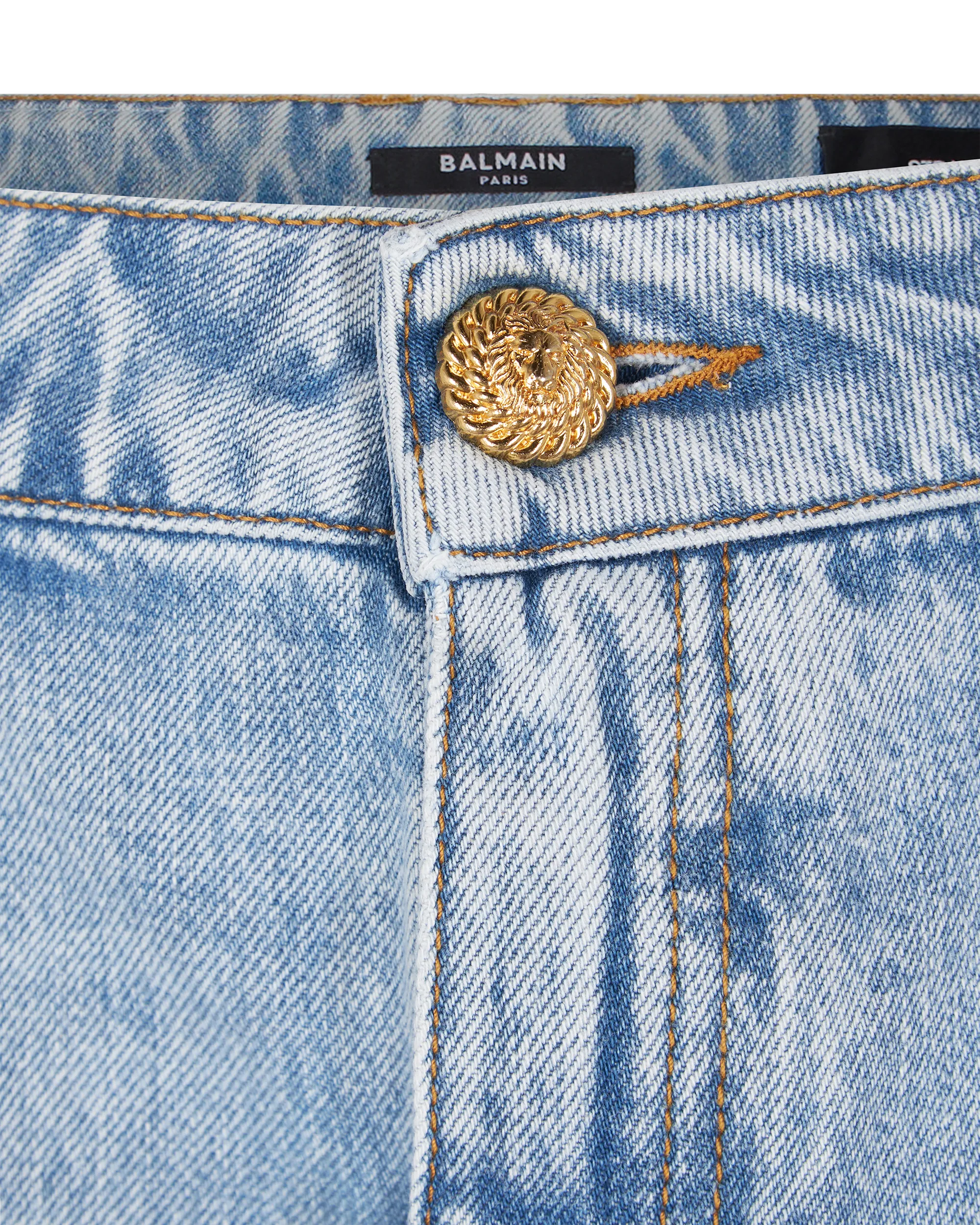 Raw Edge Straight-Leg Denim Jeans