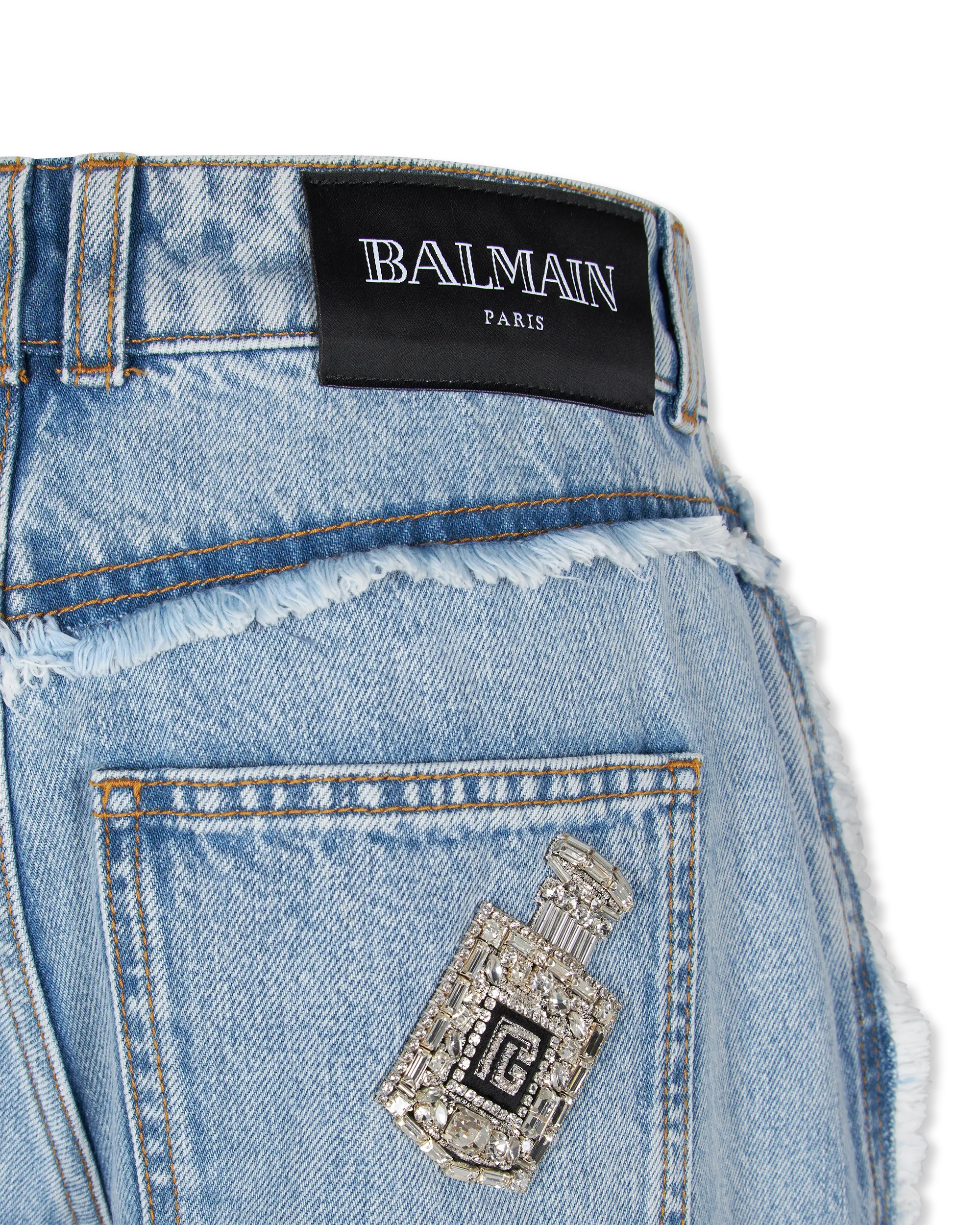 Raw Edge Straight-Leg Denim Jeans