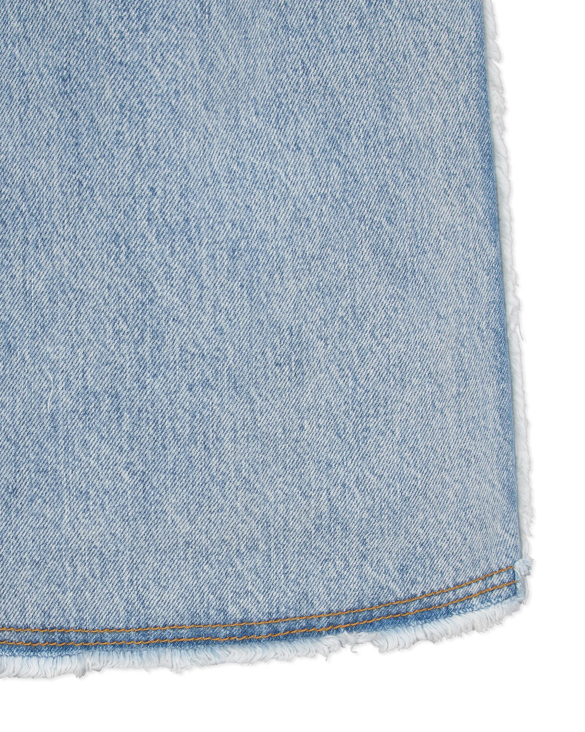 Raw Edge Straight-Leg Denim Jeans