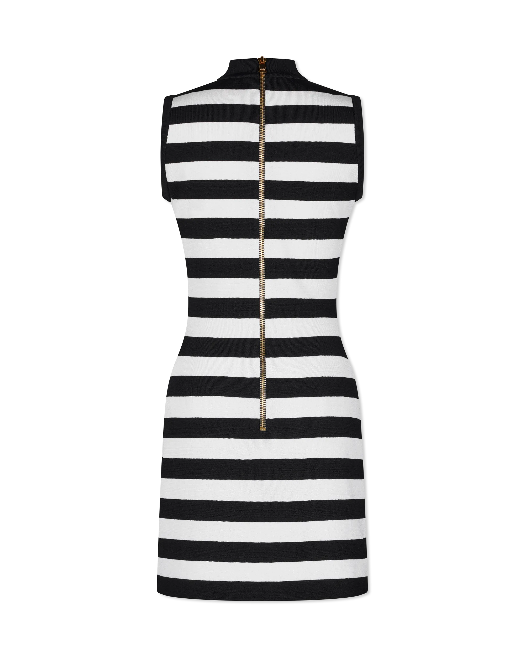 High Neckline Face Mariniere Knit Dress