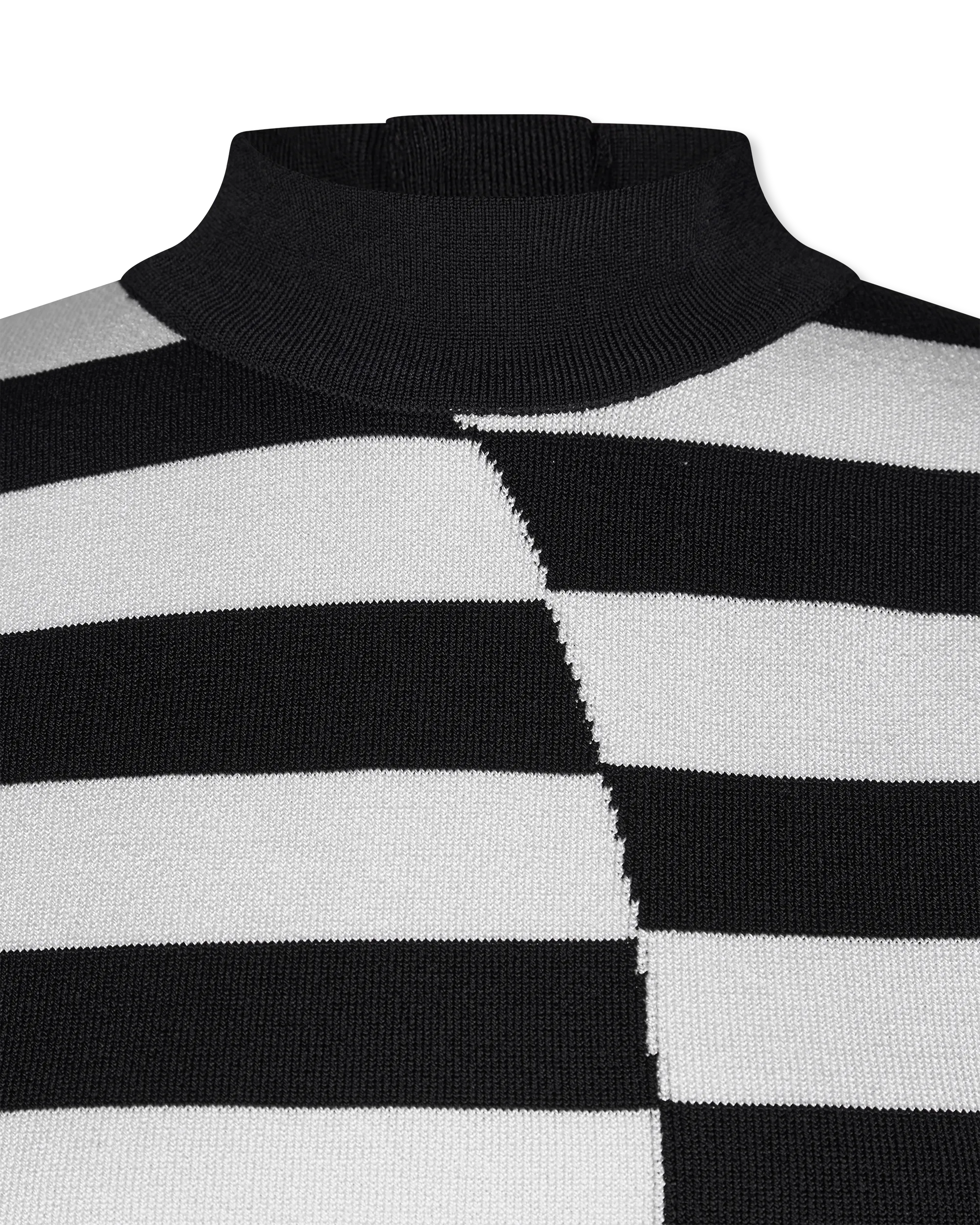 High Neckline Face Mariniere Knit Dress
