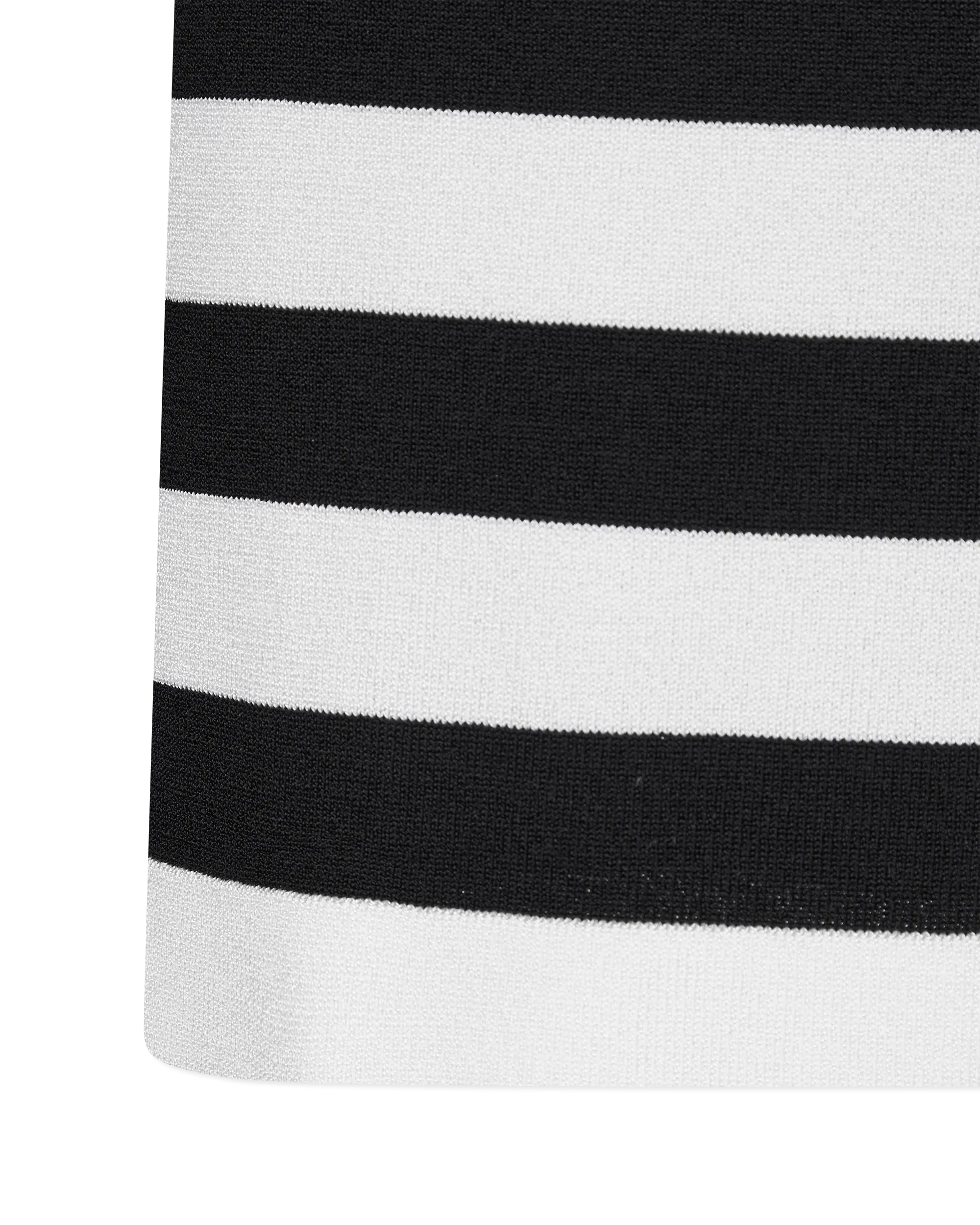 High Neckline Face Mariniere Knit Dress