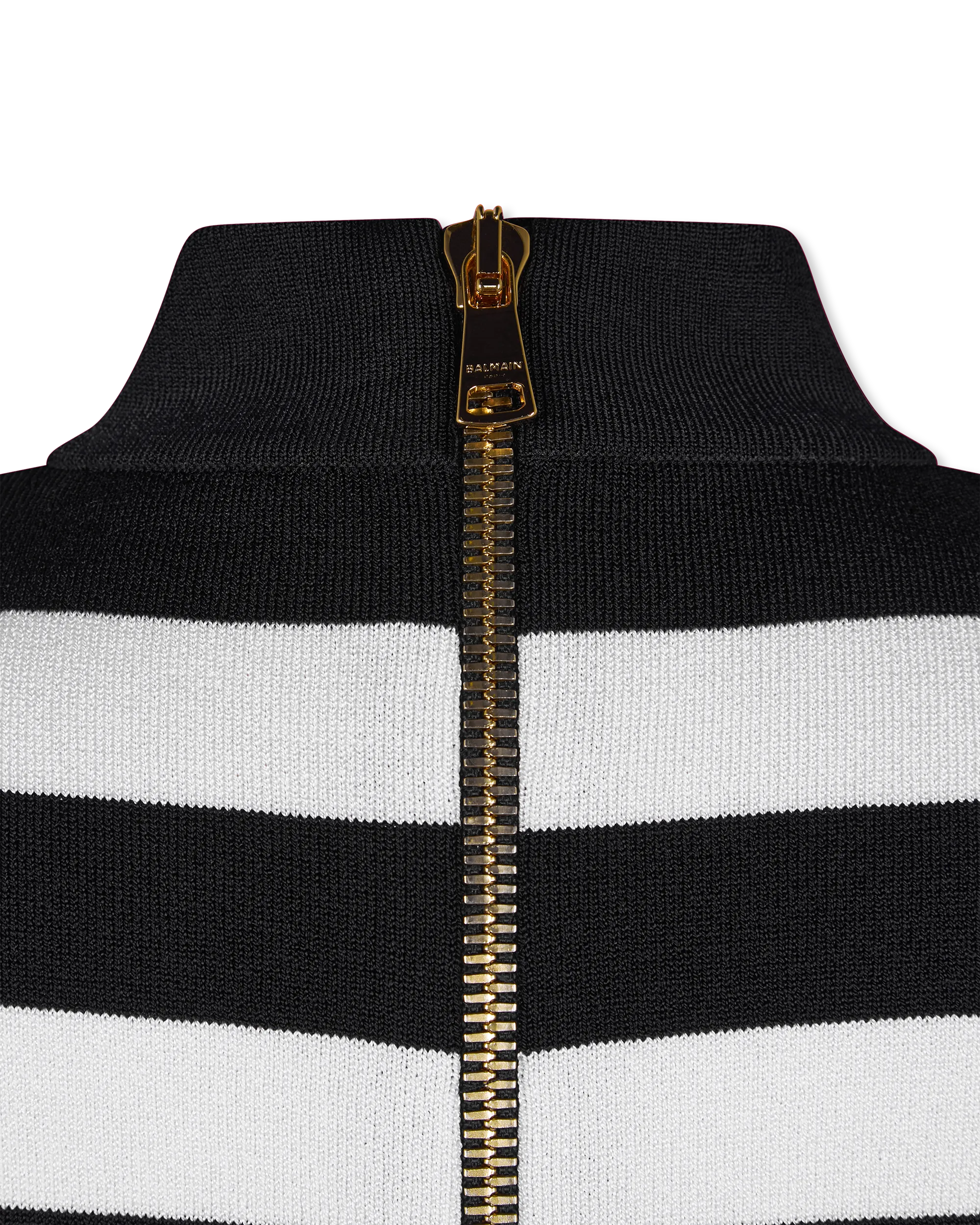 High Neckline Face Mariniere Knit Dress