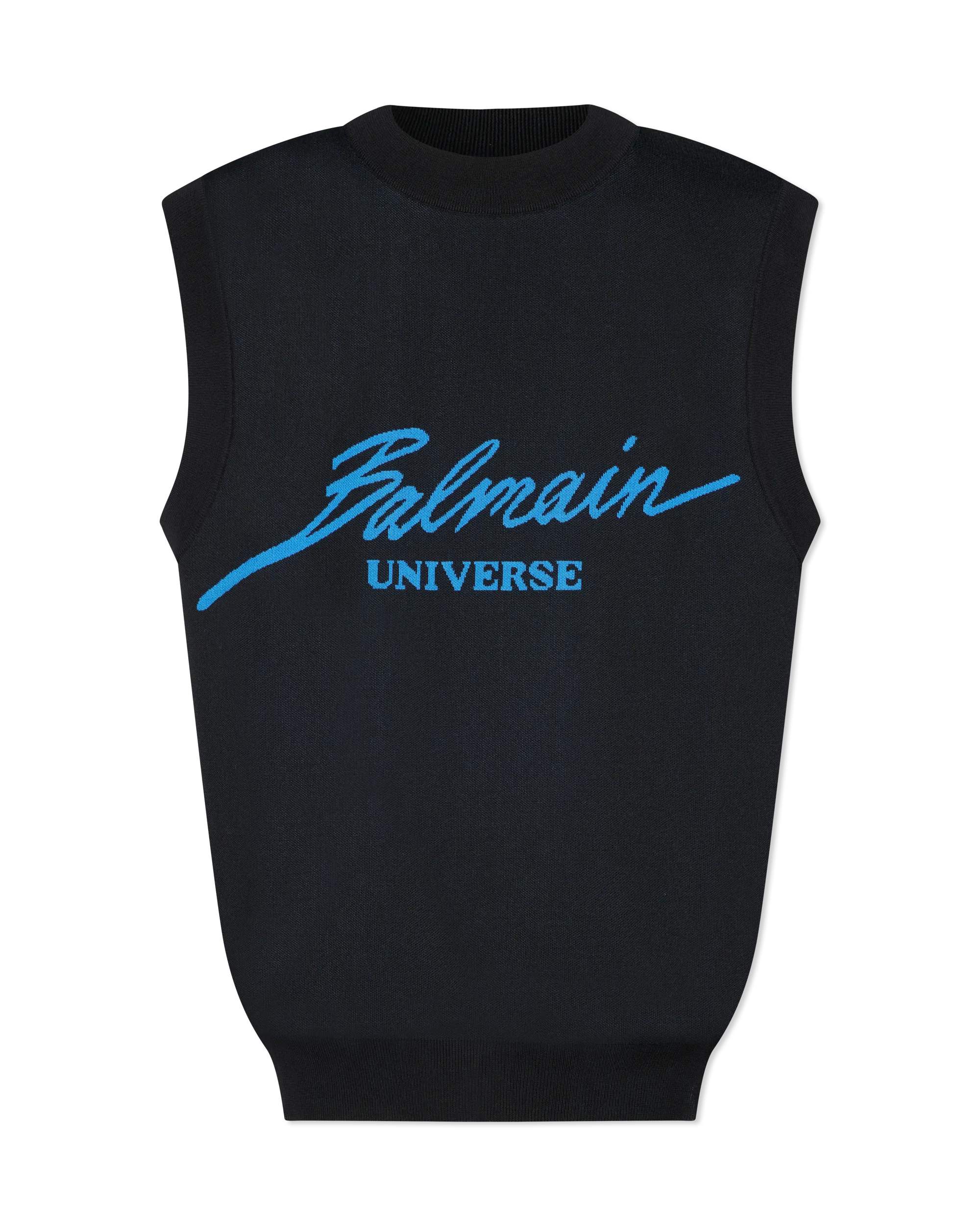 Sleeveless Balmain Universe Jacquard Jumper
