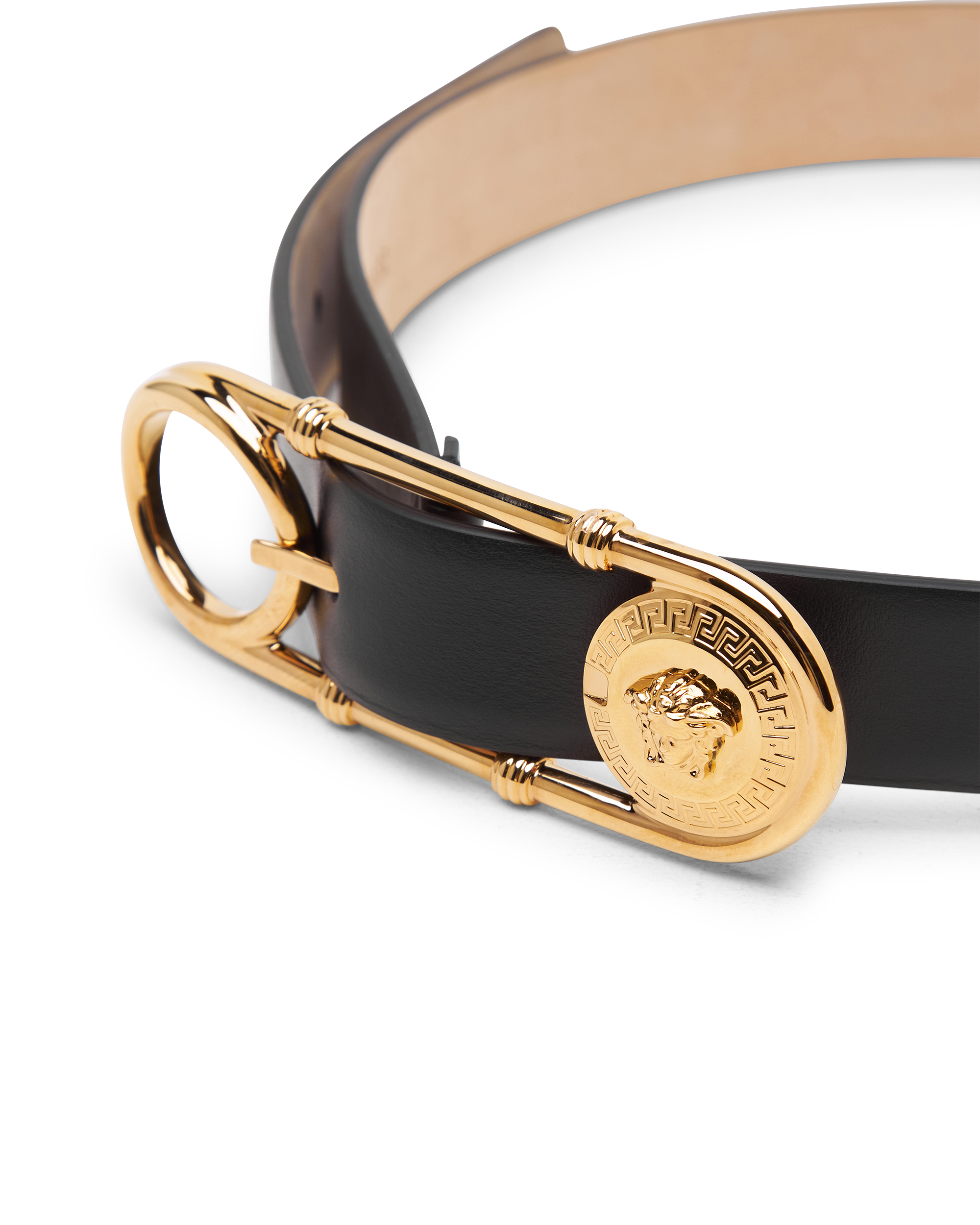 Safety Pin Leather Belt 3cm