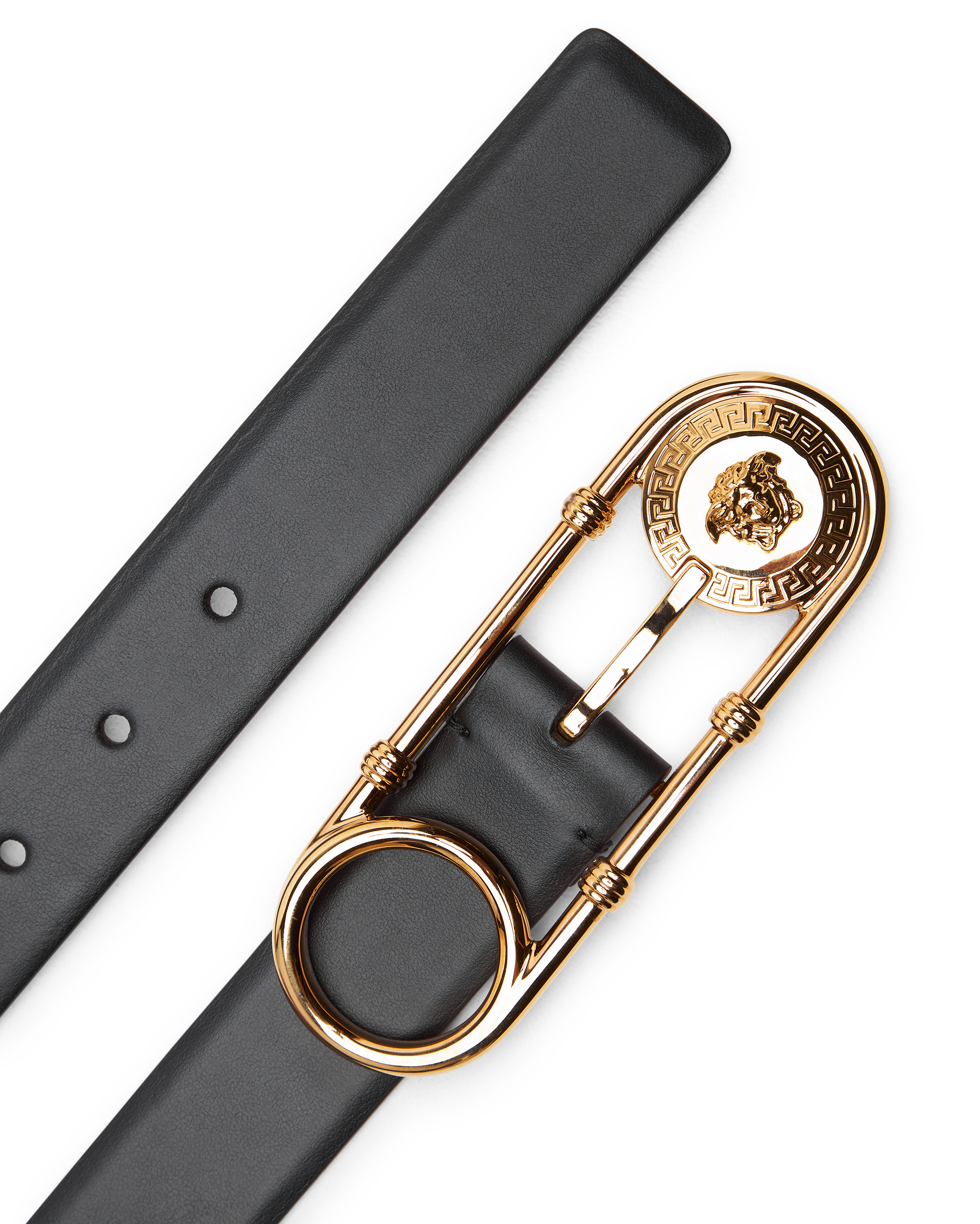 Safety Pin Leather Belt 3cm