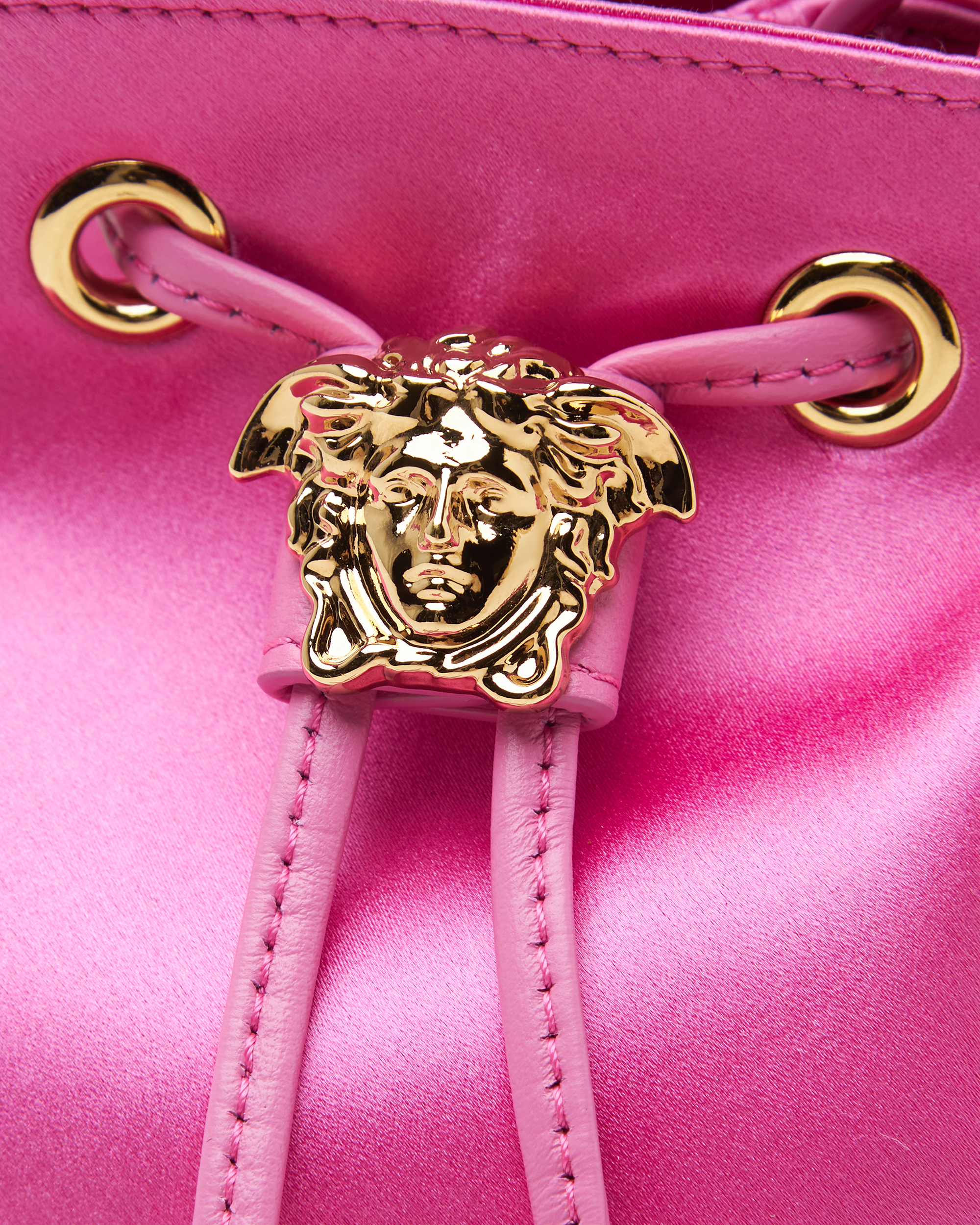 La Medusa Satin Mini Bucket Bag