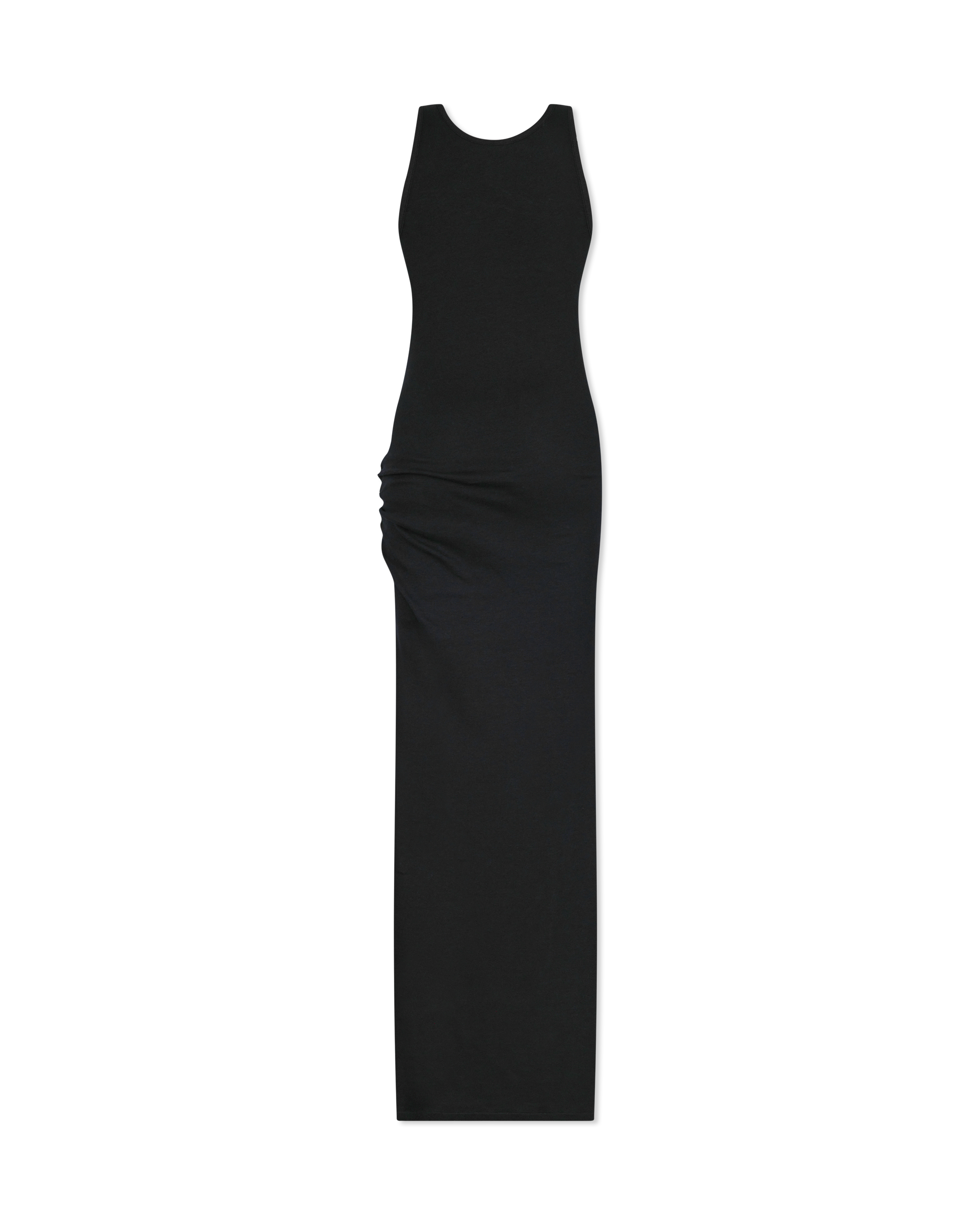 Safety Pin Ribbed Knit Draped Gown