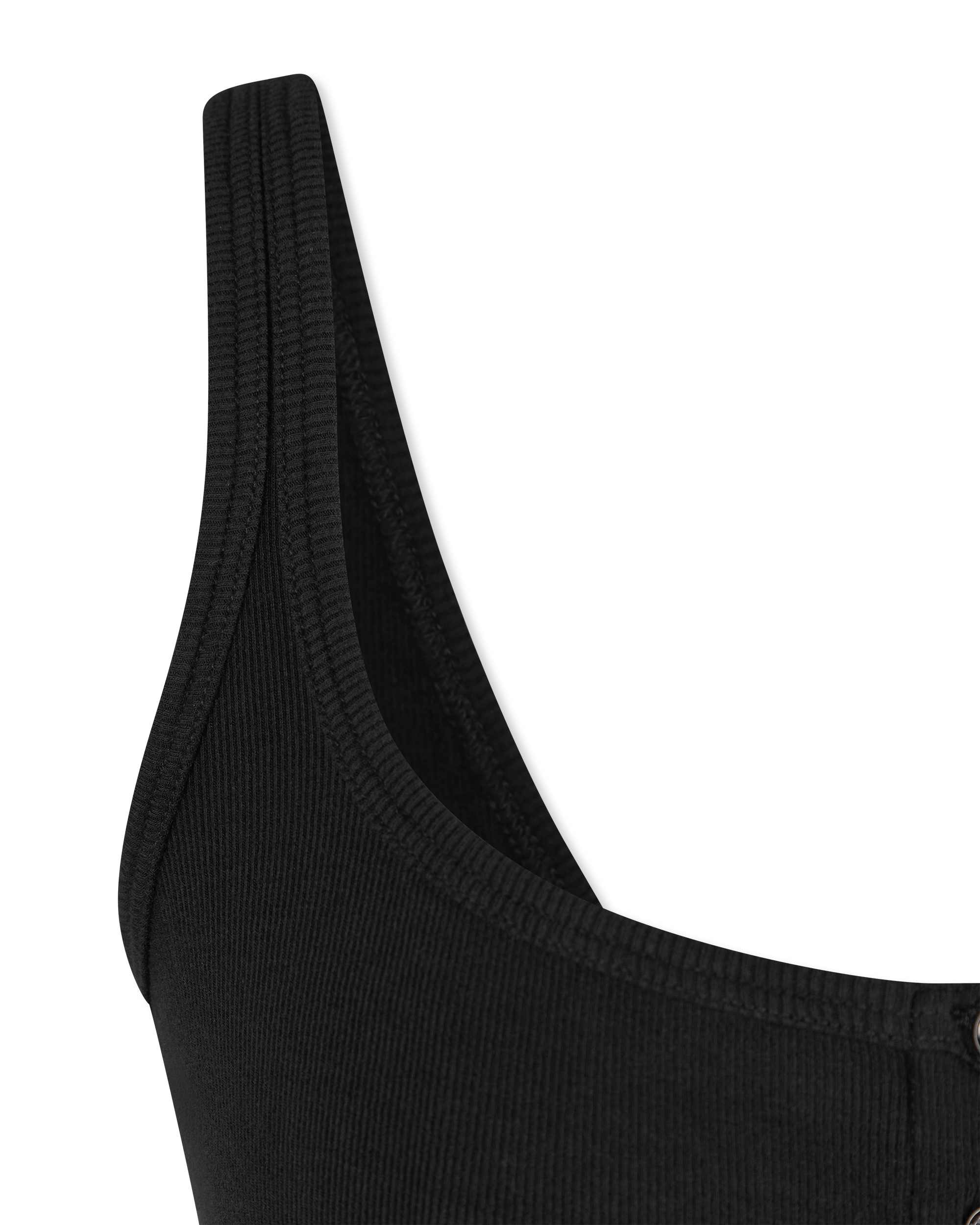 Black Polyester Logo Ribbed Bodysuit by Versace | DIHSAN