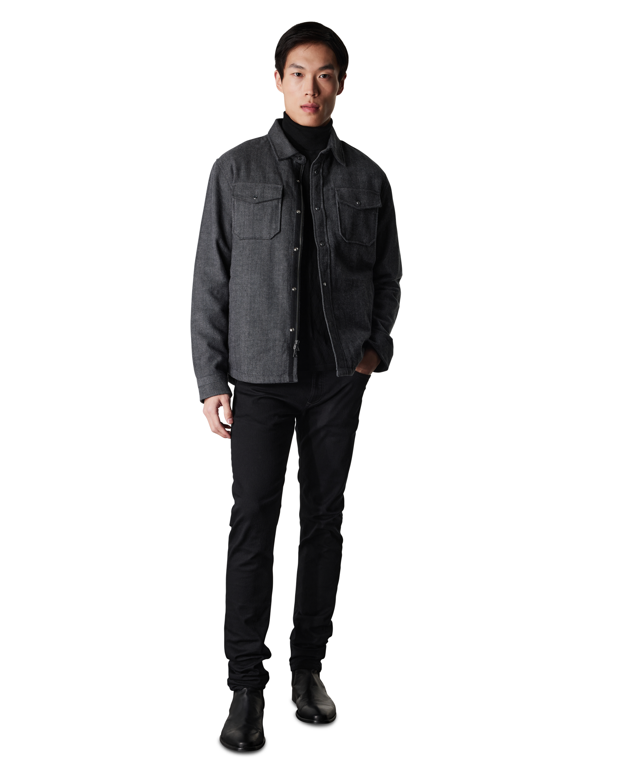 Jameson Quilted Herringbone Shirt Jacket
