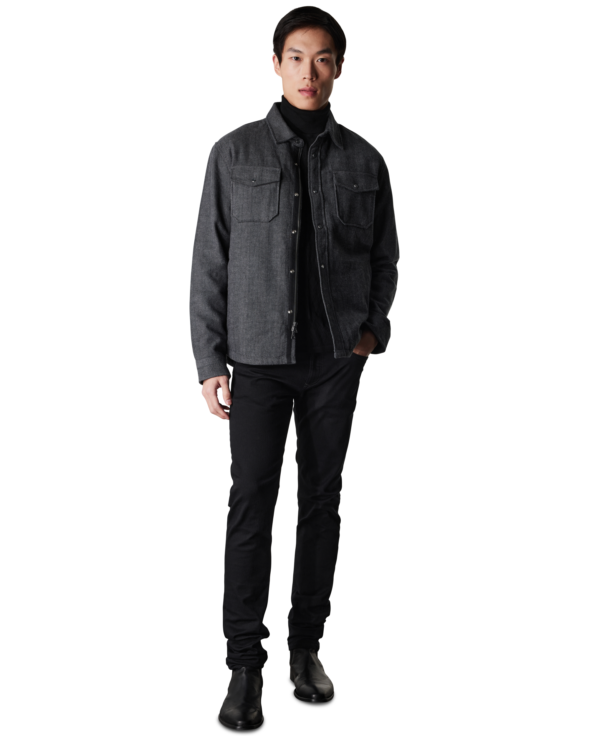 Jameson Quilted Herringbone Shirt Jacket
