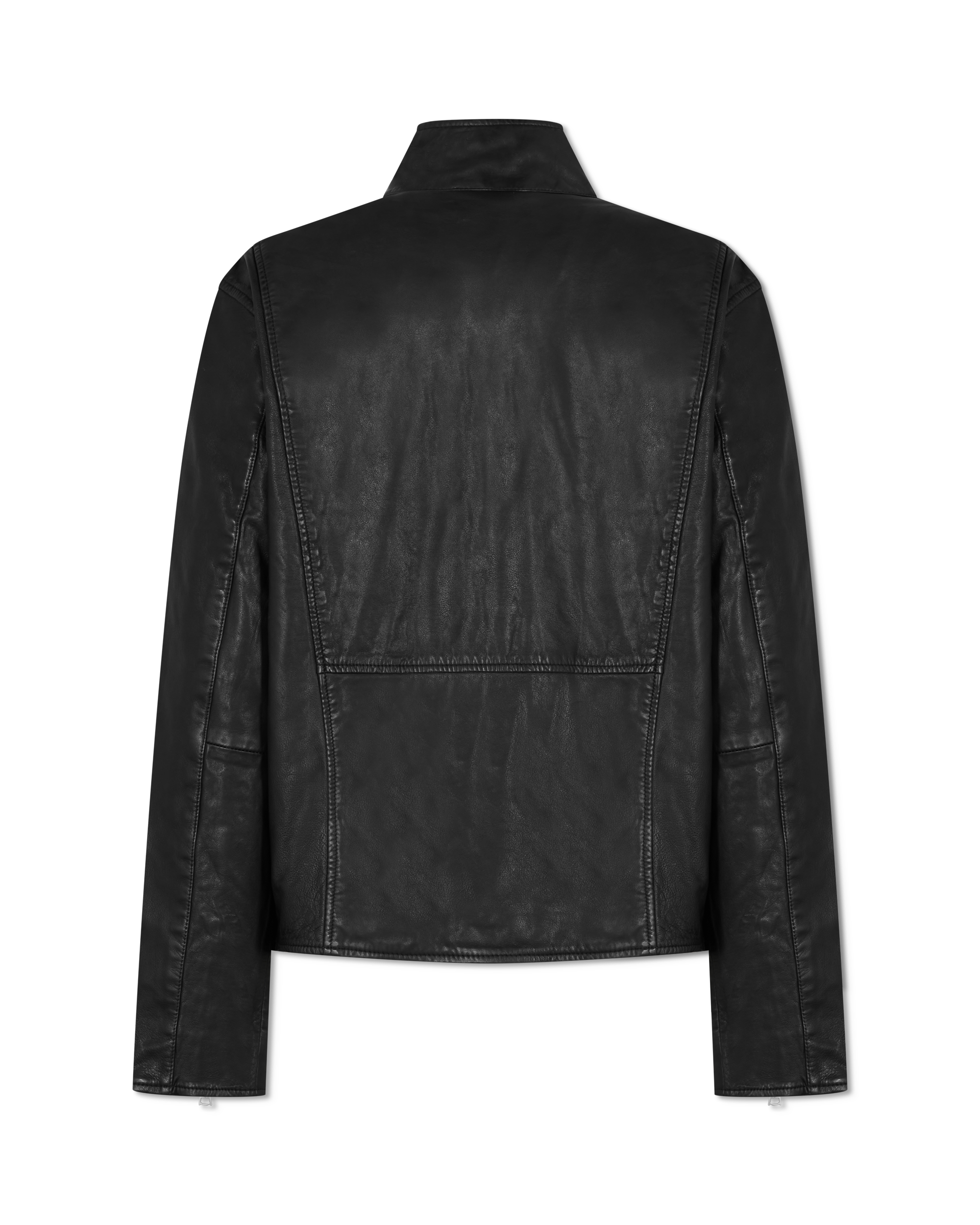 Jared Racer High Collar Leather Jacket