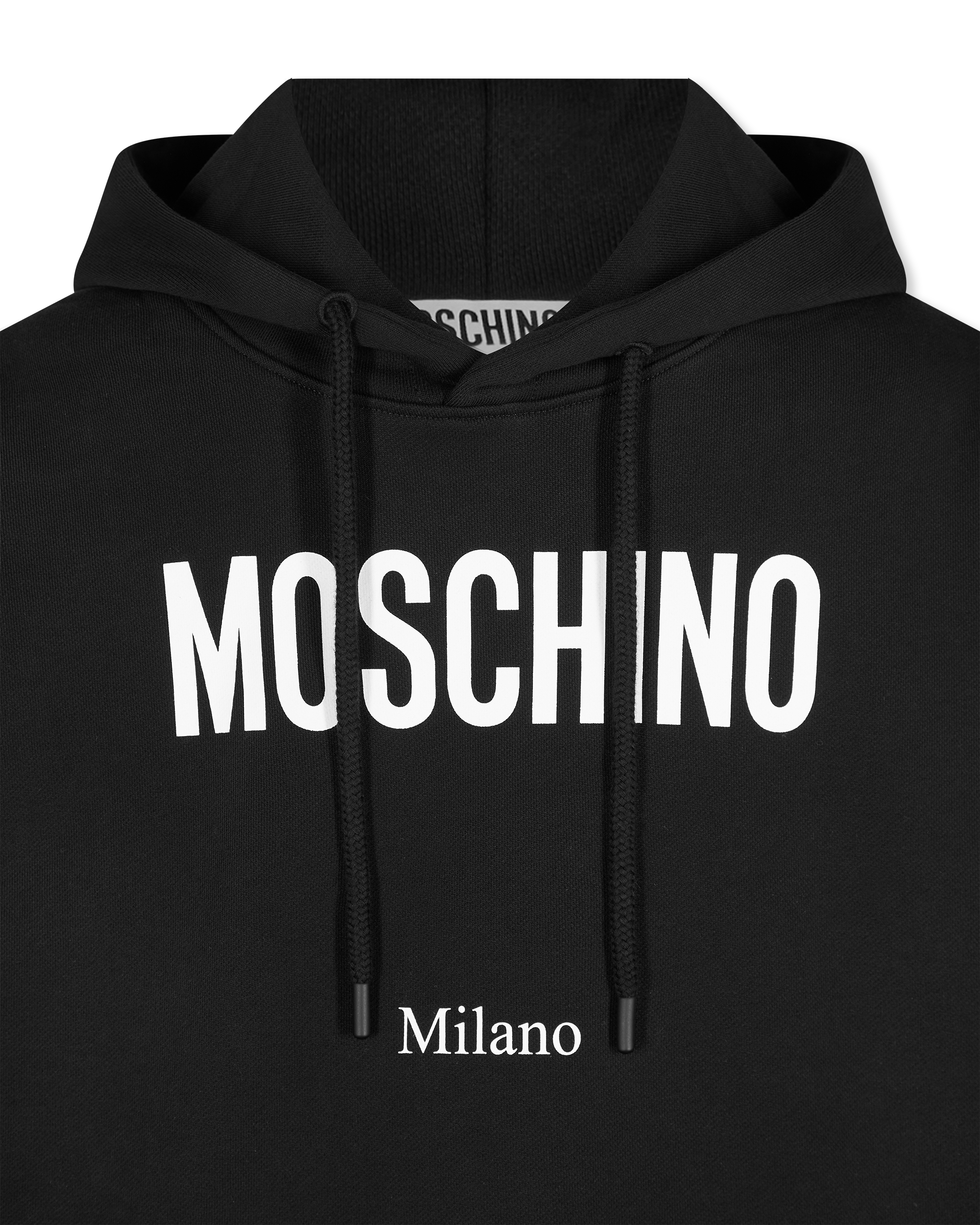 Moschino Logo Print Organic Cotton Fleece Hoodie
