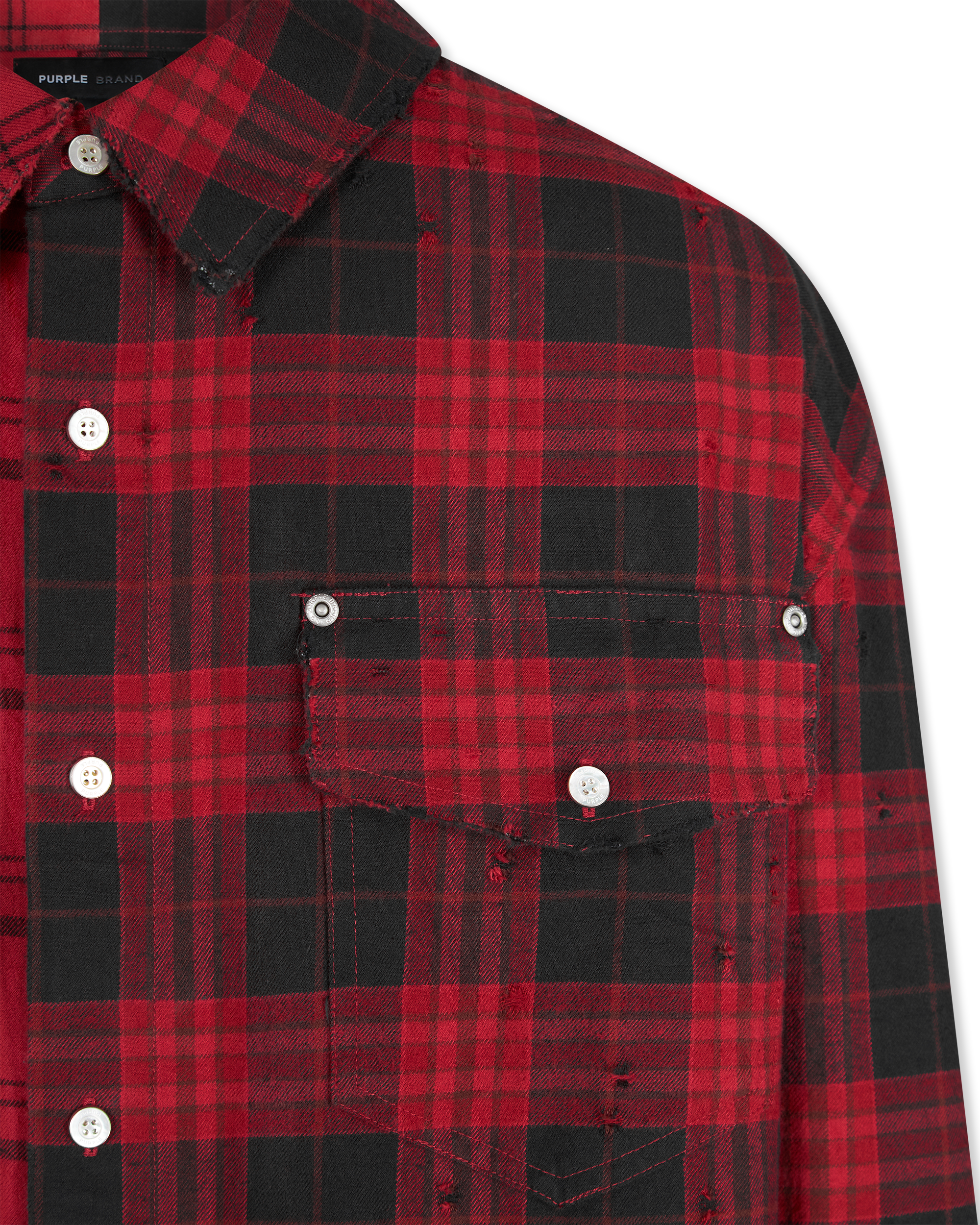 Half & Half Plaid Flannel Shirt