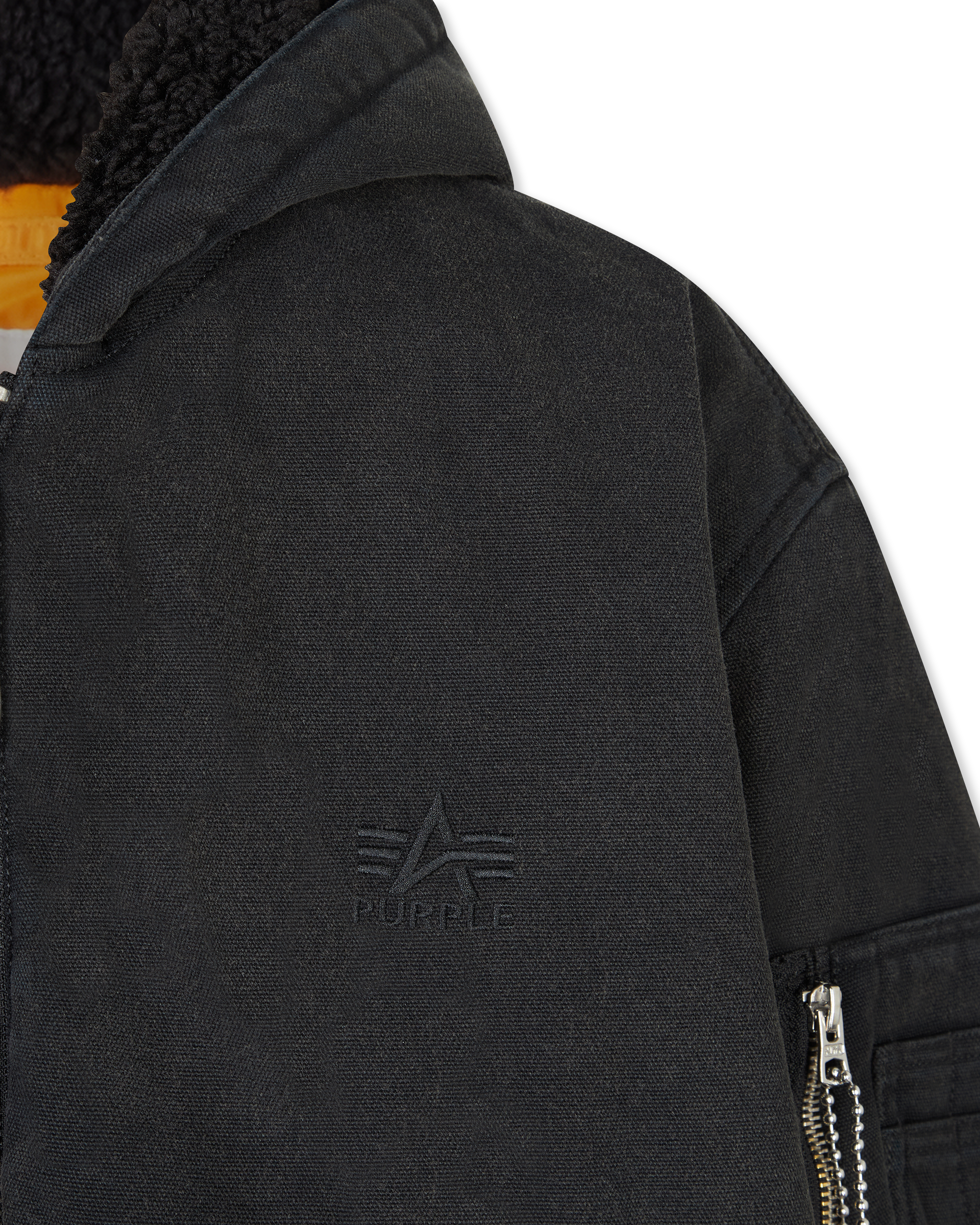 Alpha X Purple Hooded Bomber