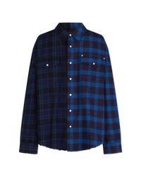 Half & Half Plaid Flannel Shirt