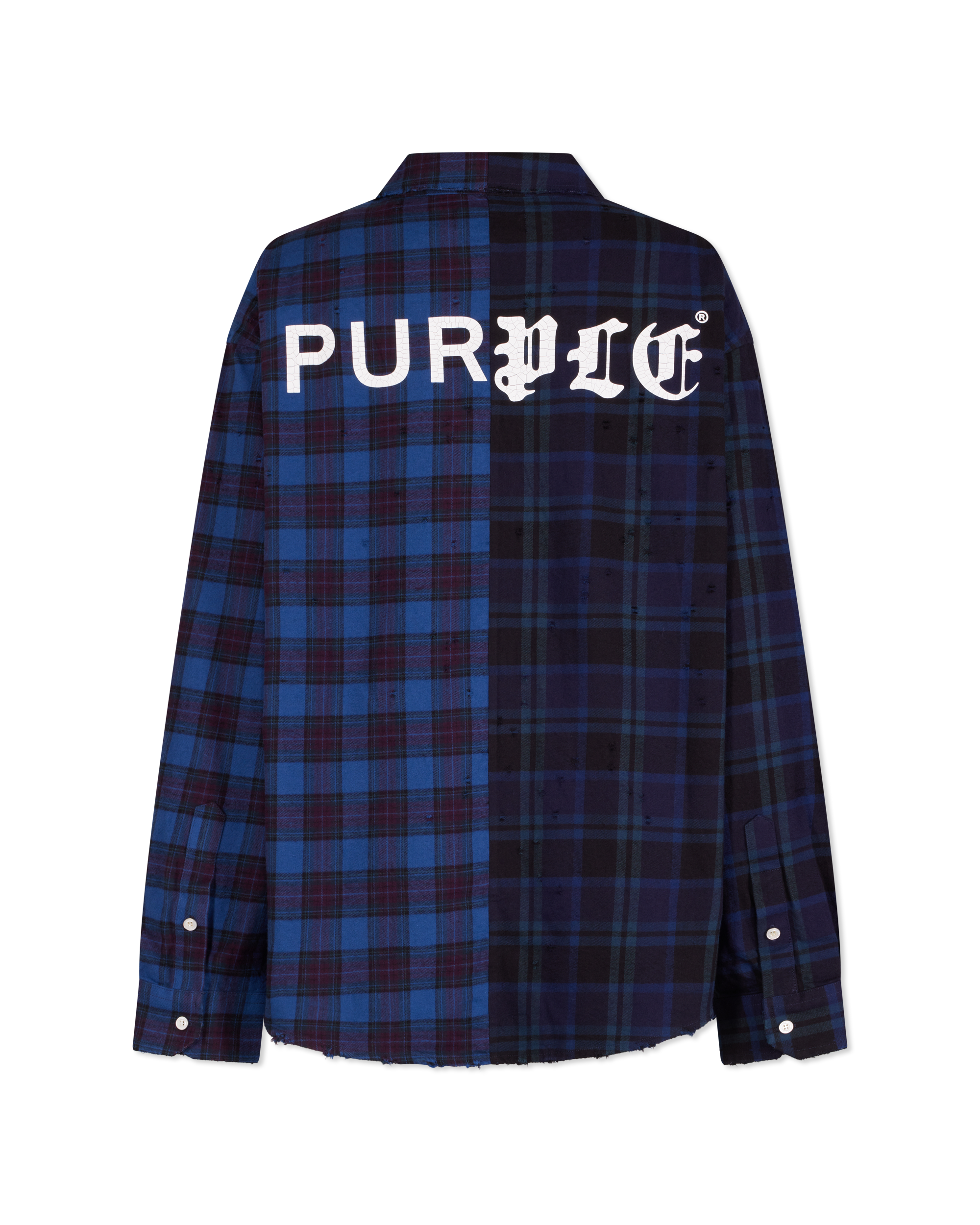 Half & Half Plaid Flannel Shirt