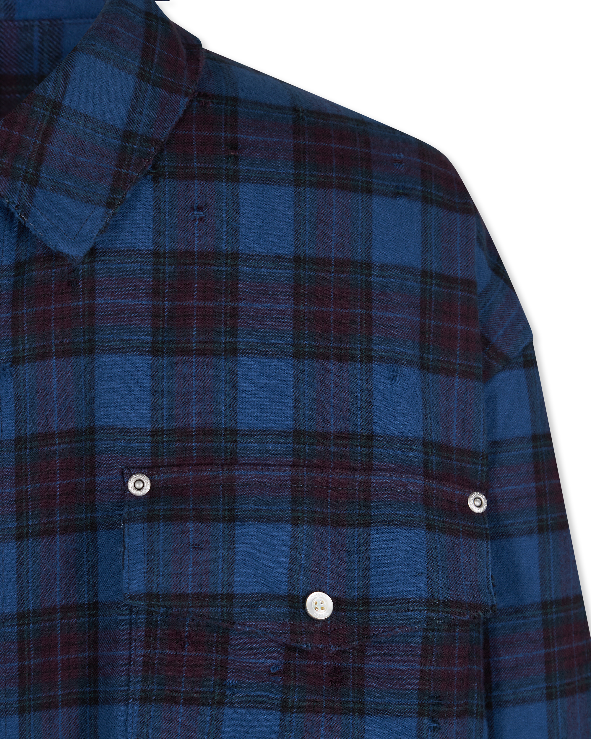 Half & Half Plaid Flannel Shirt