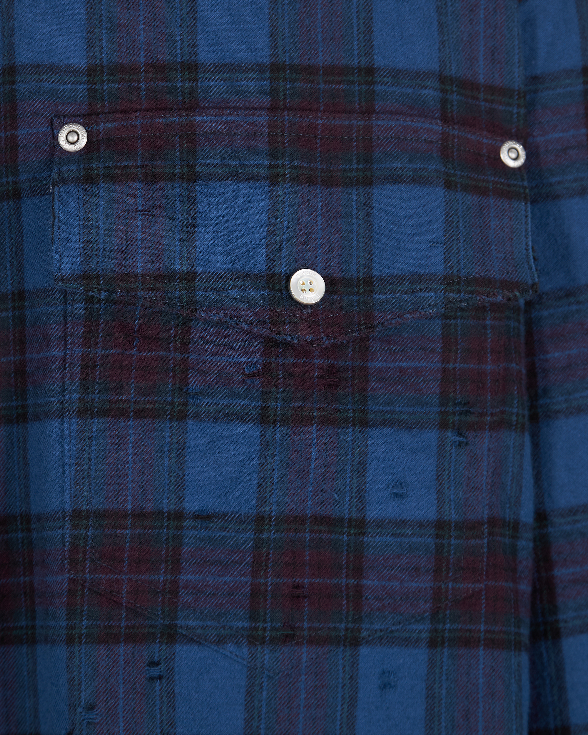 Half & Half Plaid Flannel Shirt