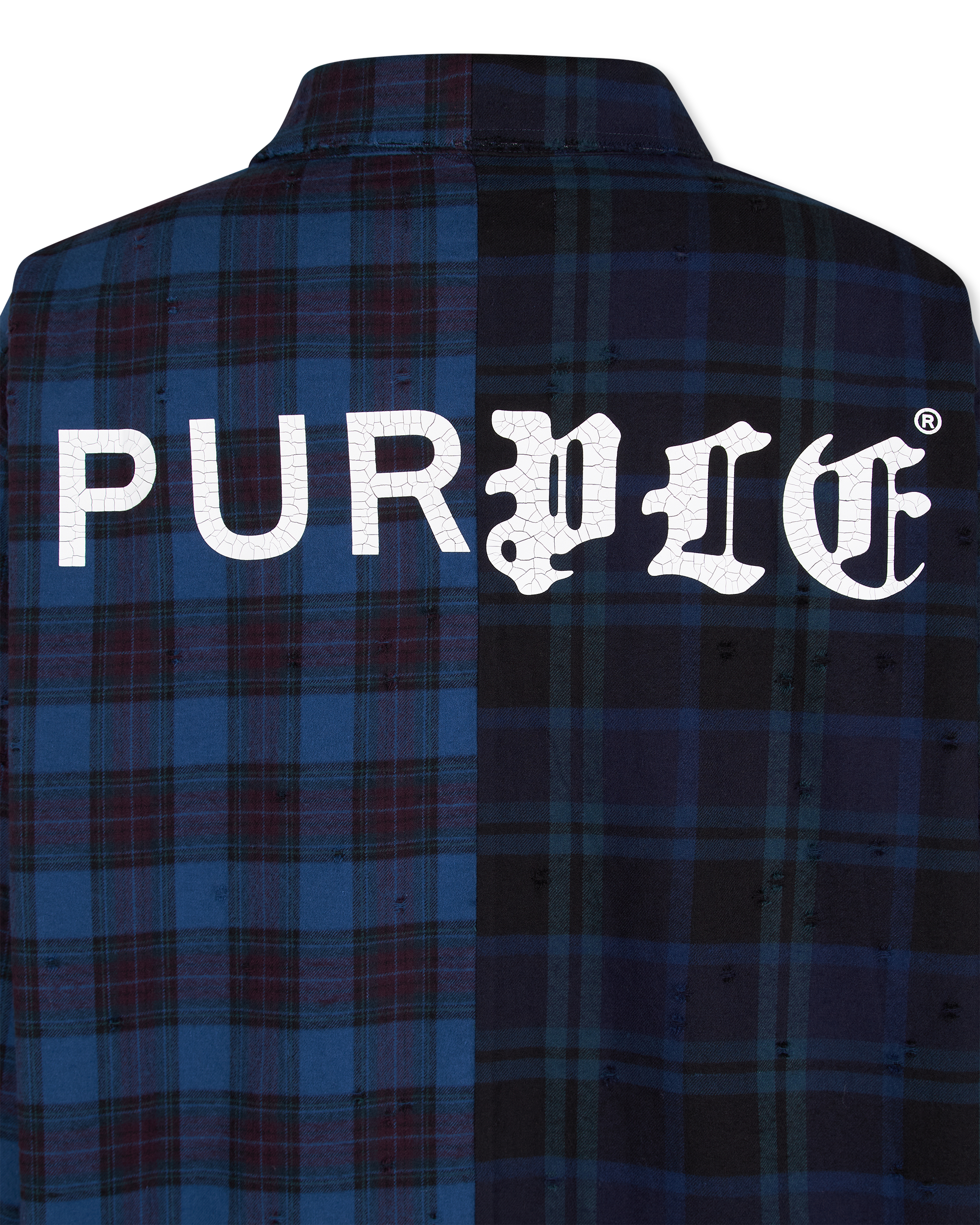 Half & Half Plaid Flannel Shirt