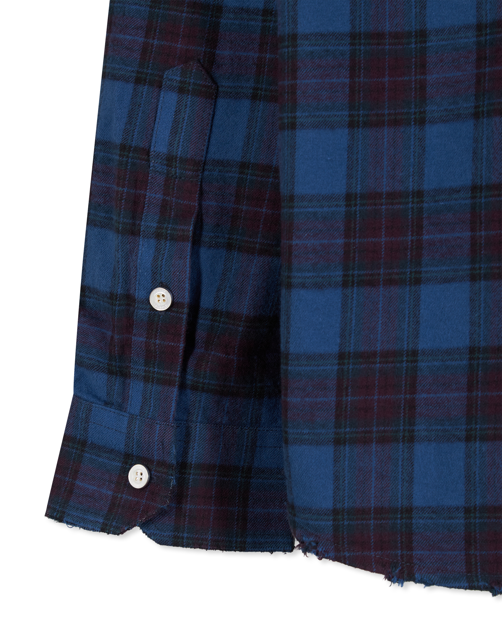 Half & Half Plaid Flannel Shirt