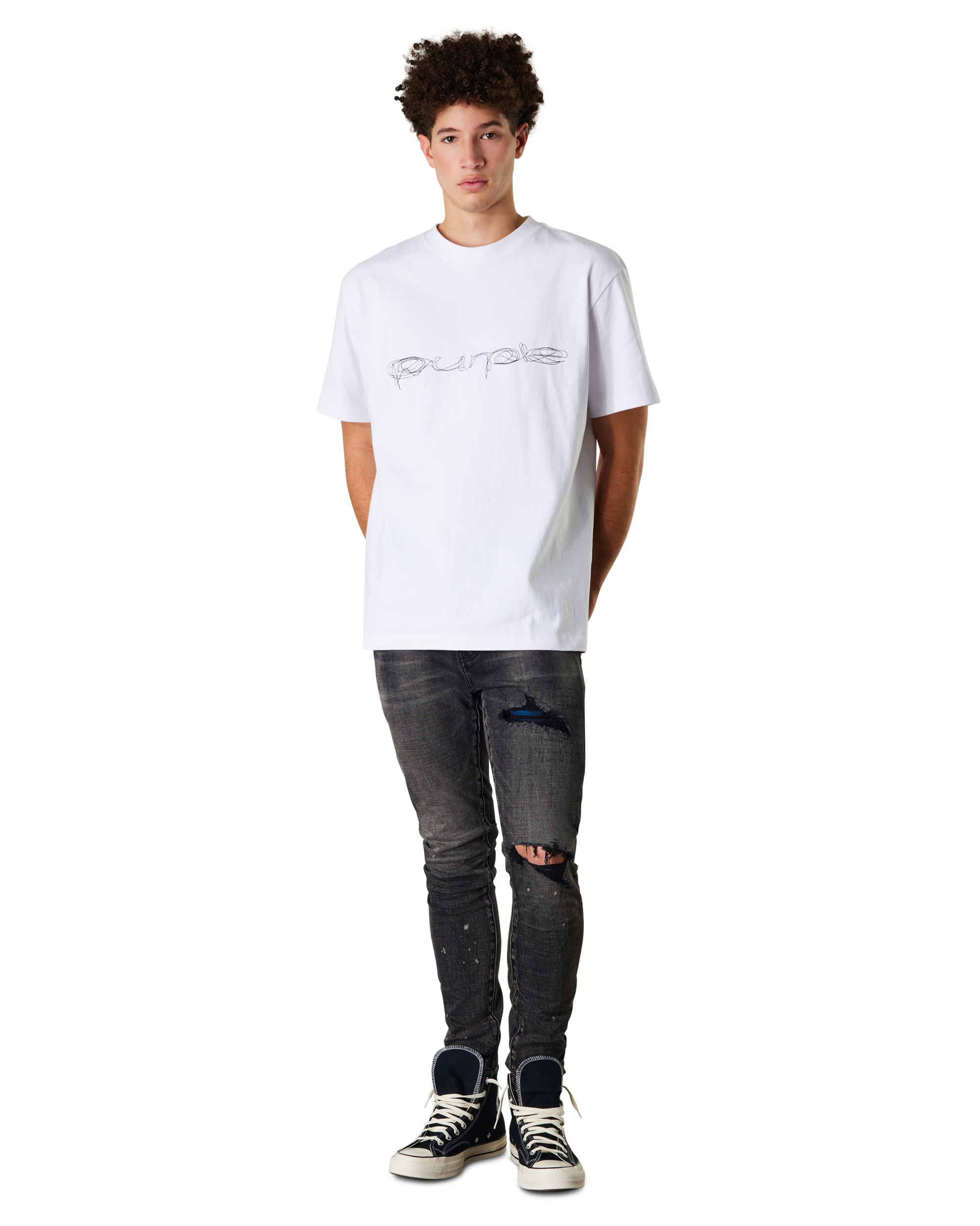 Skinny Plaid Patch Jean