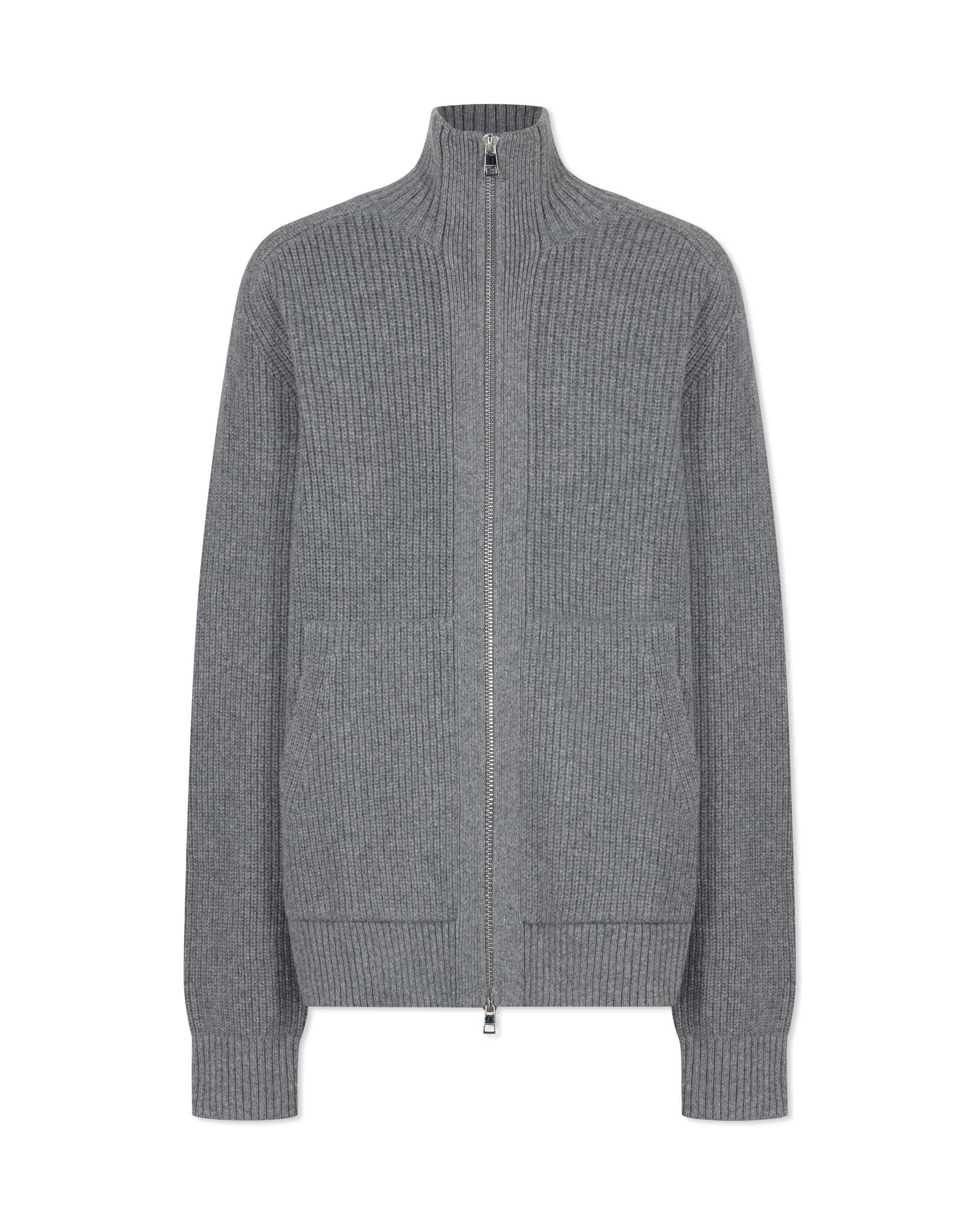 Wool Blend Zip-Up Sweater