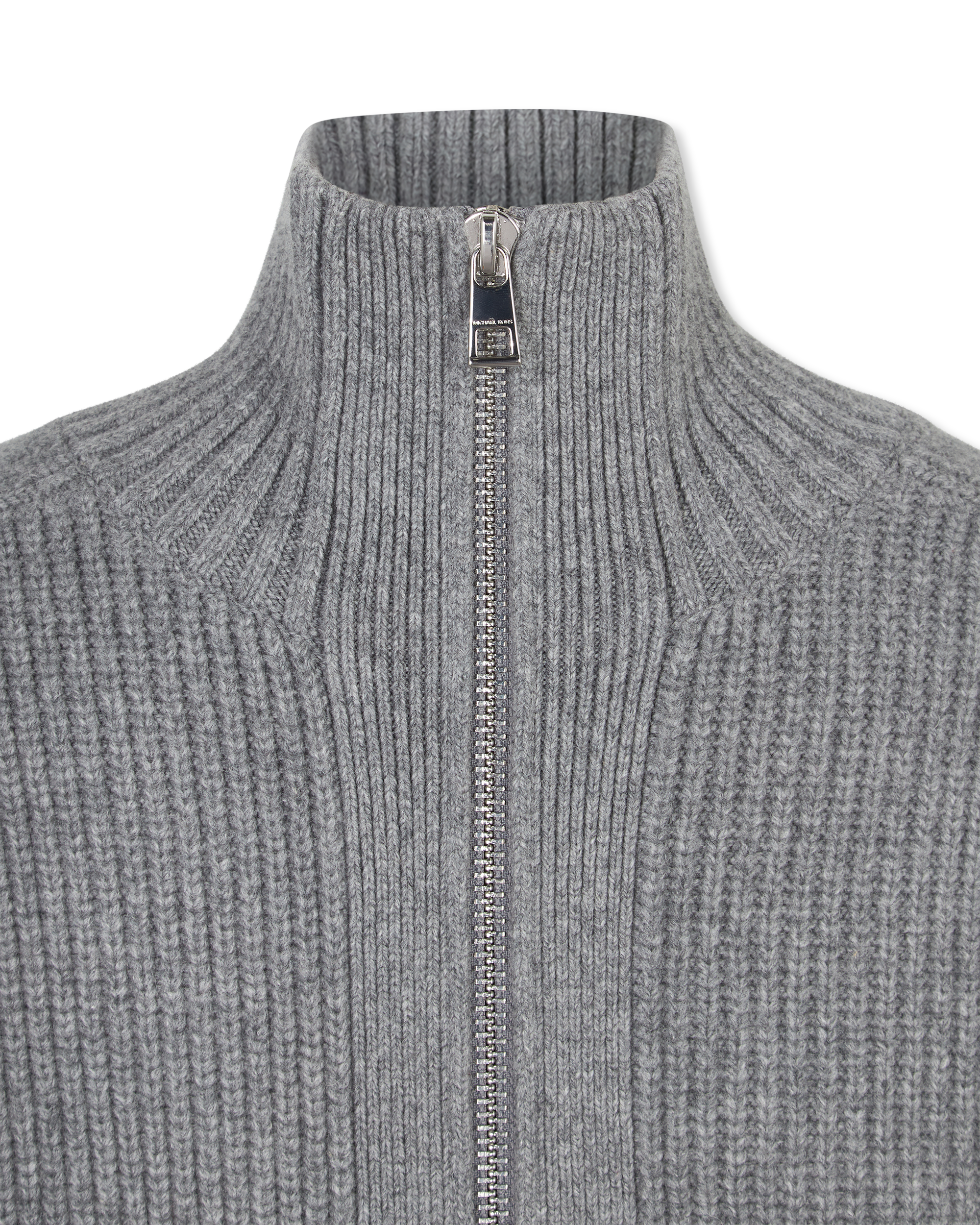 Wool Blend Zip-Up Sweater