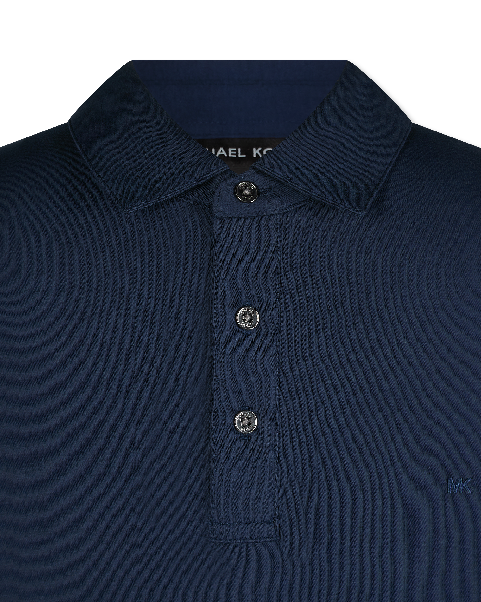 Midnight Cotton Long-Sleeve Sleek MK Polo Shirt by Michael Kors | DIHSAN