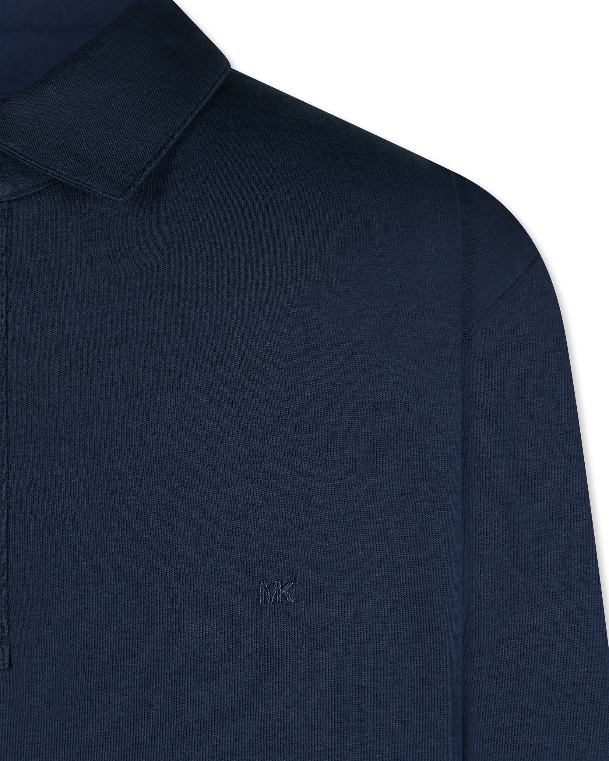 Midnight Cotton Long-Sleeve Sleek MK Polo Shirt by Michael Kors | DIHSAN