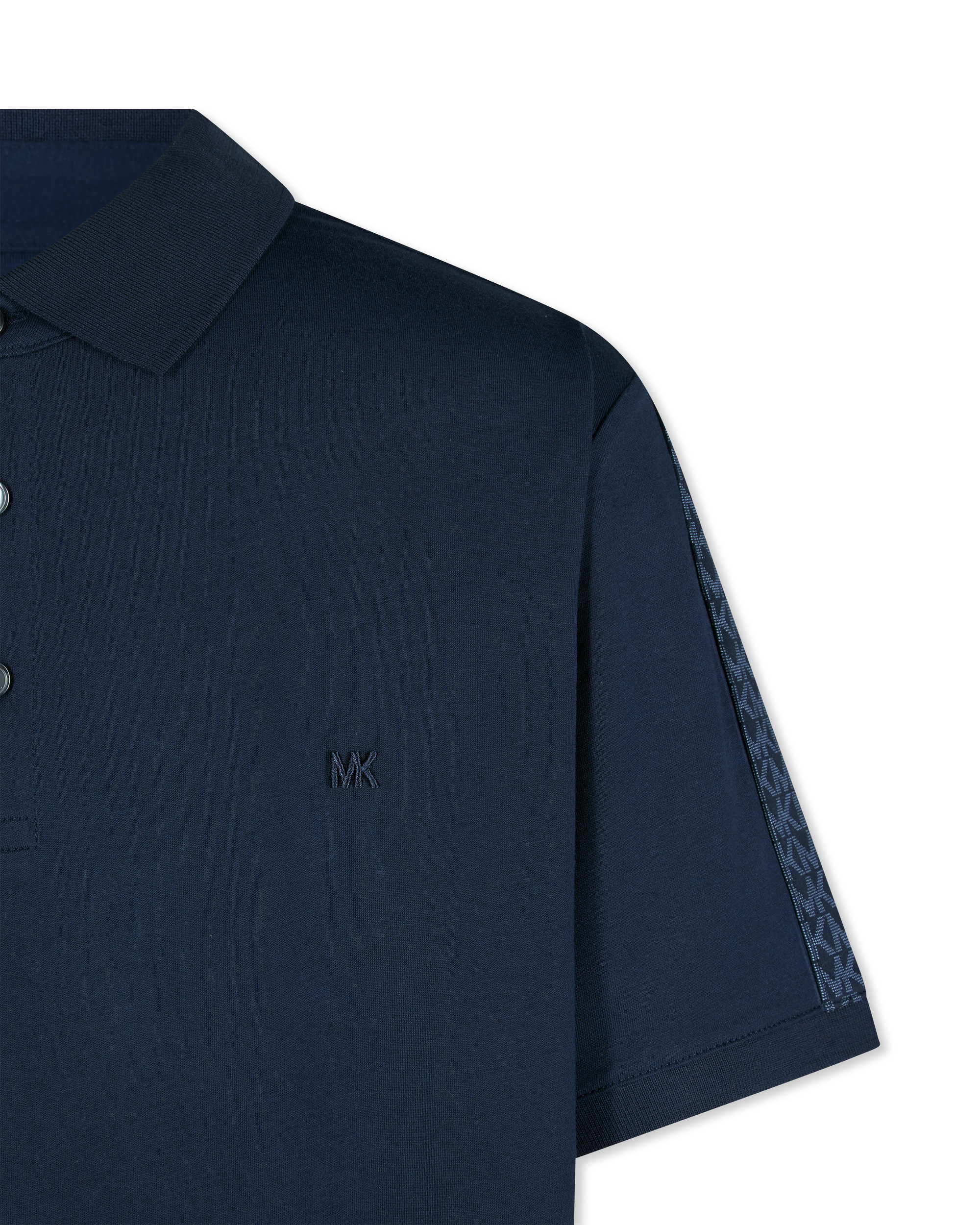 Block Print Cotton Polo Shirt
