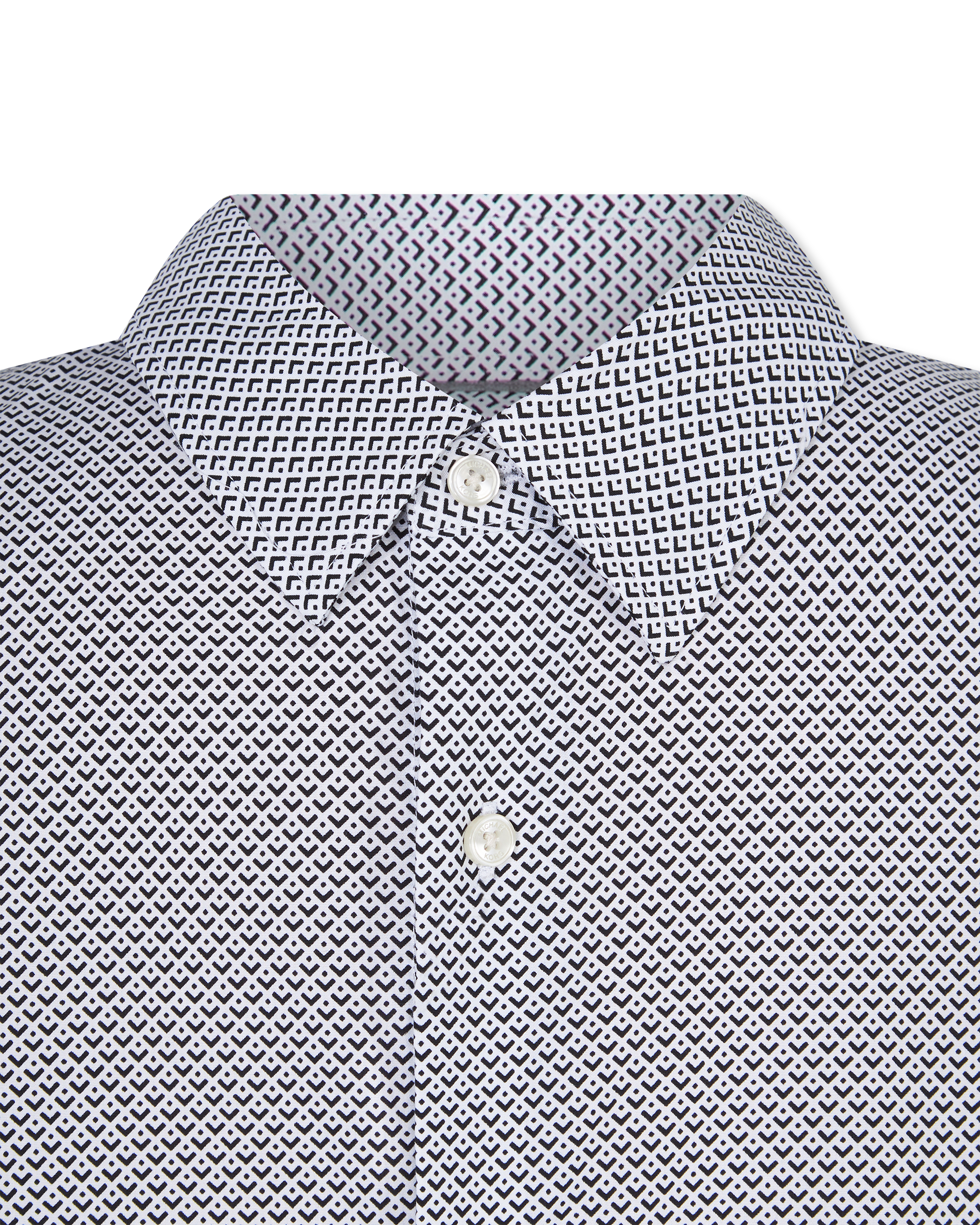 Long Sleeve Micro-Print Shirt