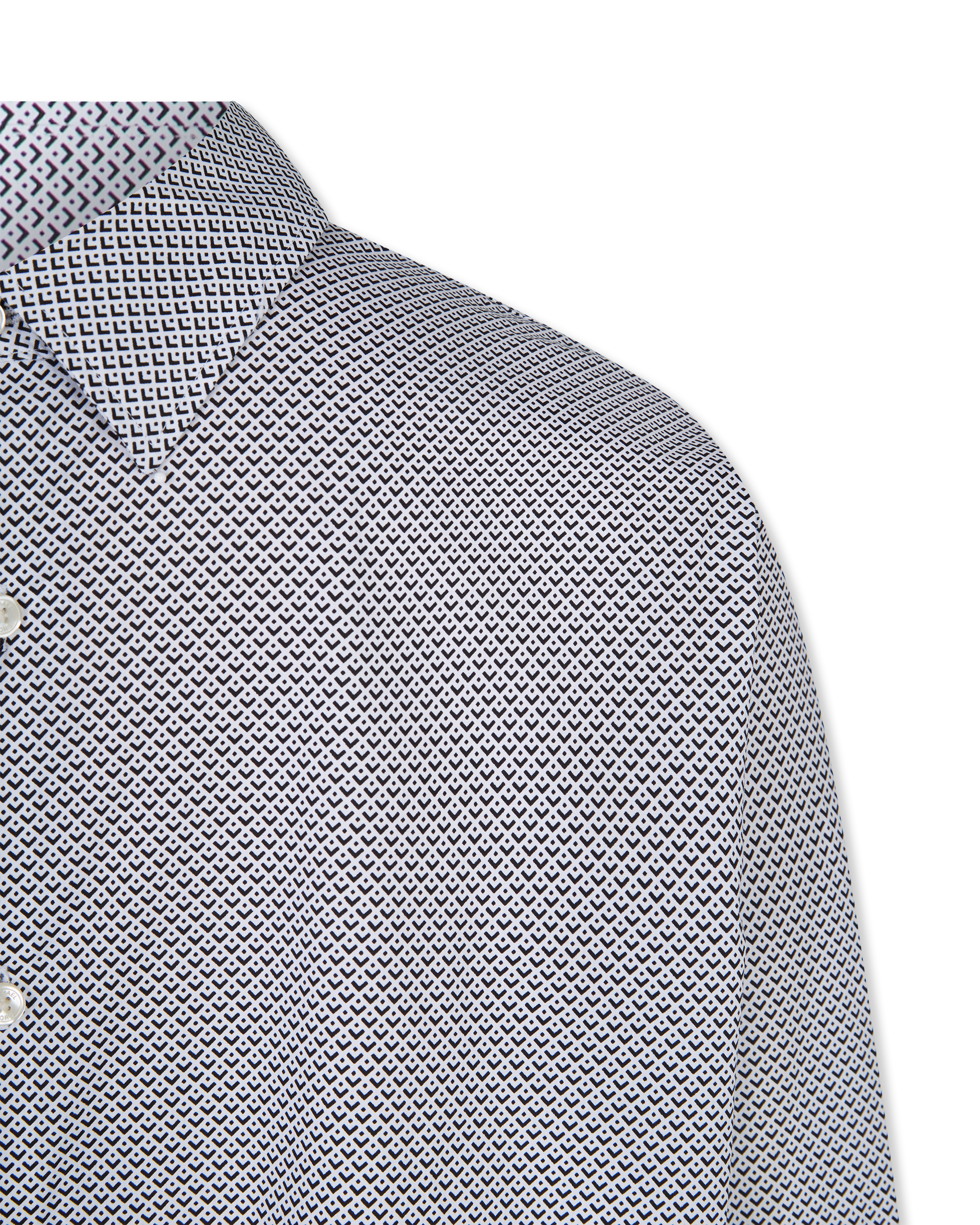 Long Sleeve Micro-Print Shirt