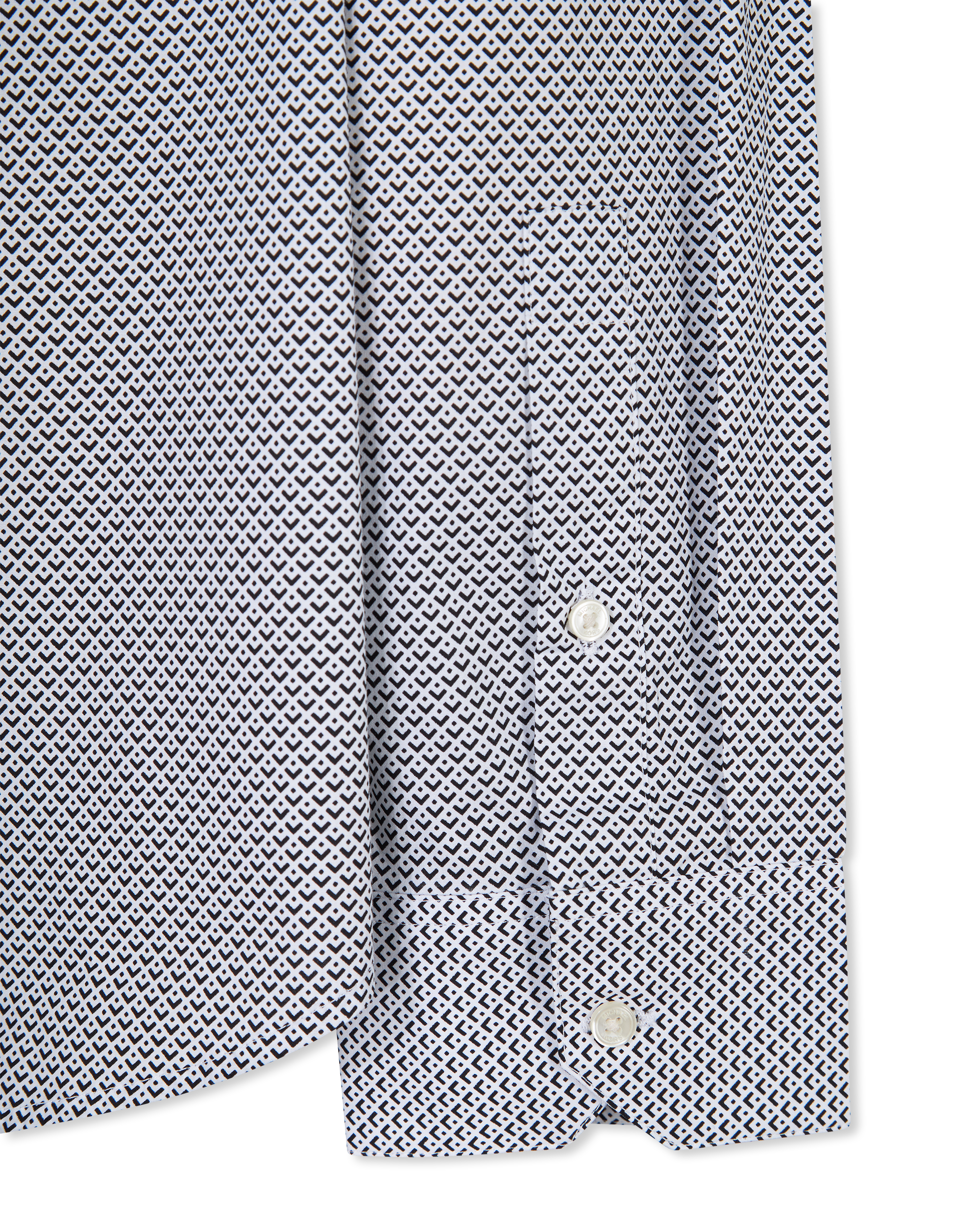 Long Sleeve Micro-Print Shirt