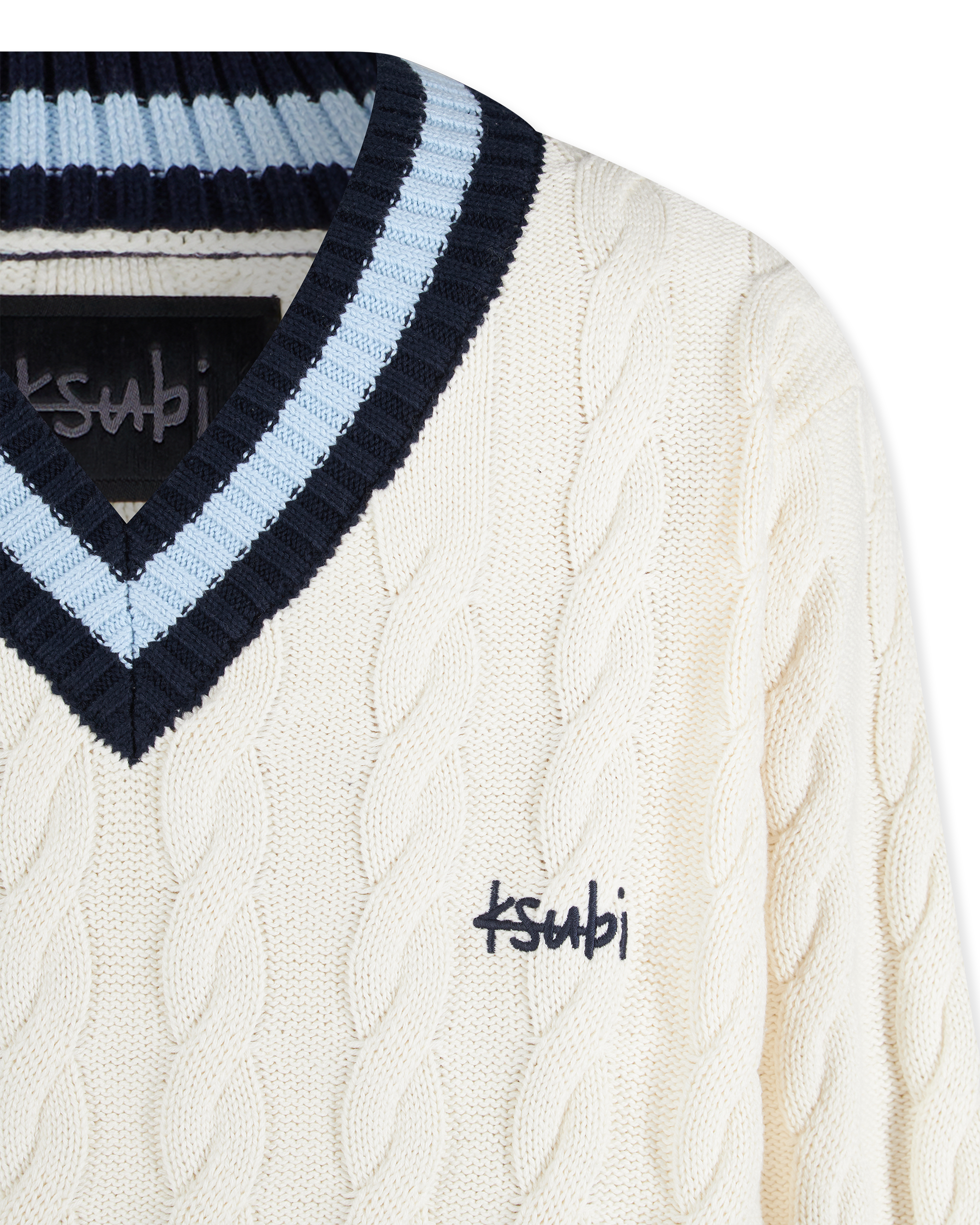 Ksubi Jeans Princeton Cable Knit V-Neck