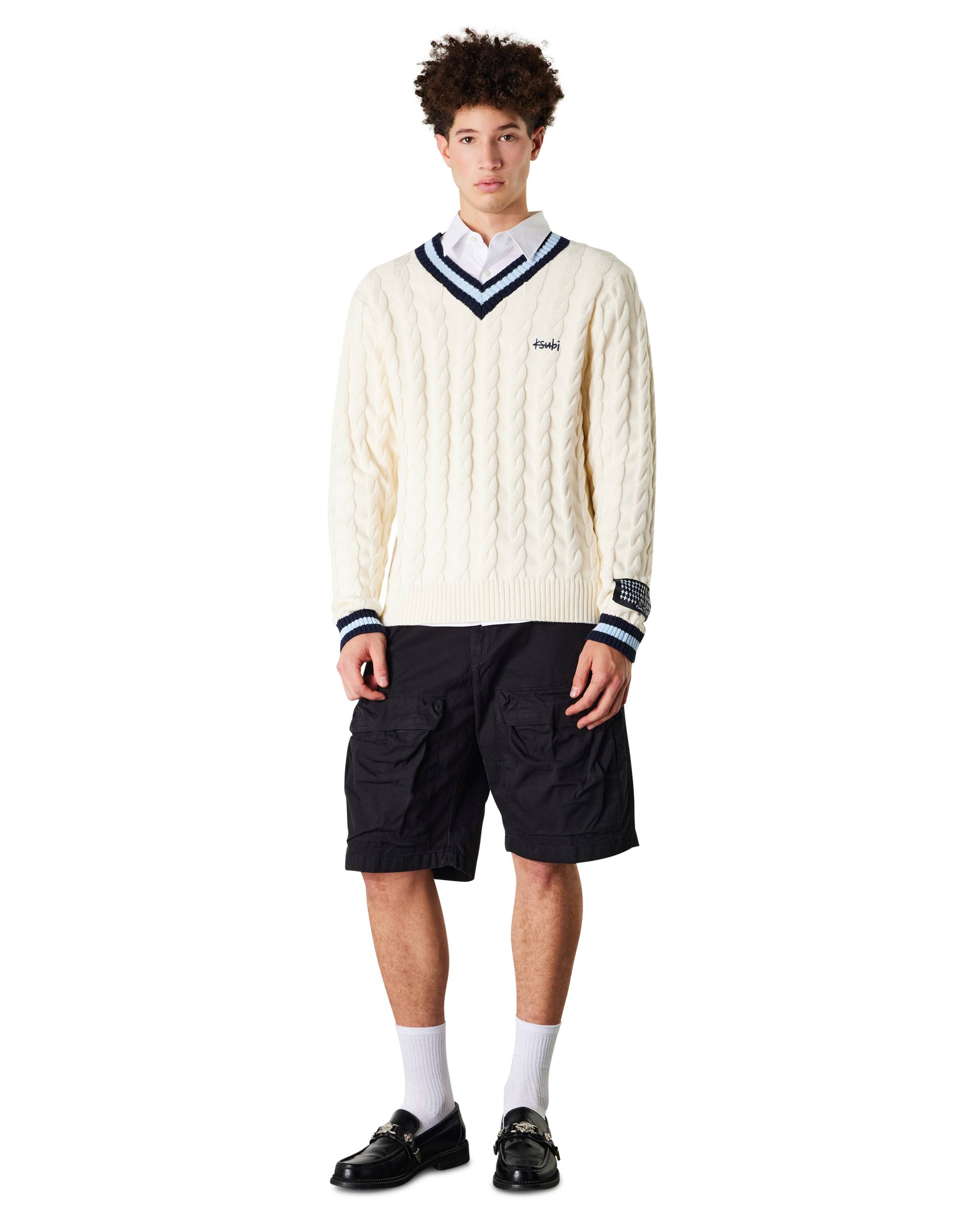 Ksubi Jeans Princeton Cable Knit V-Neck