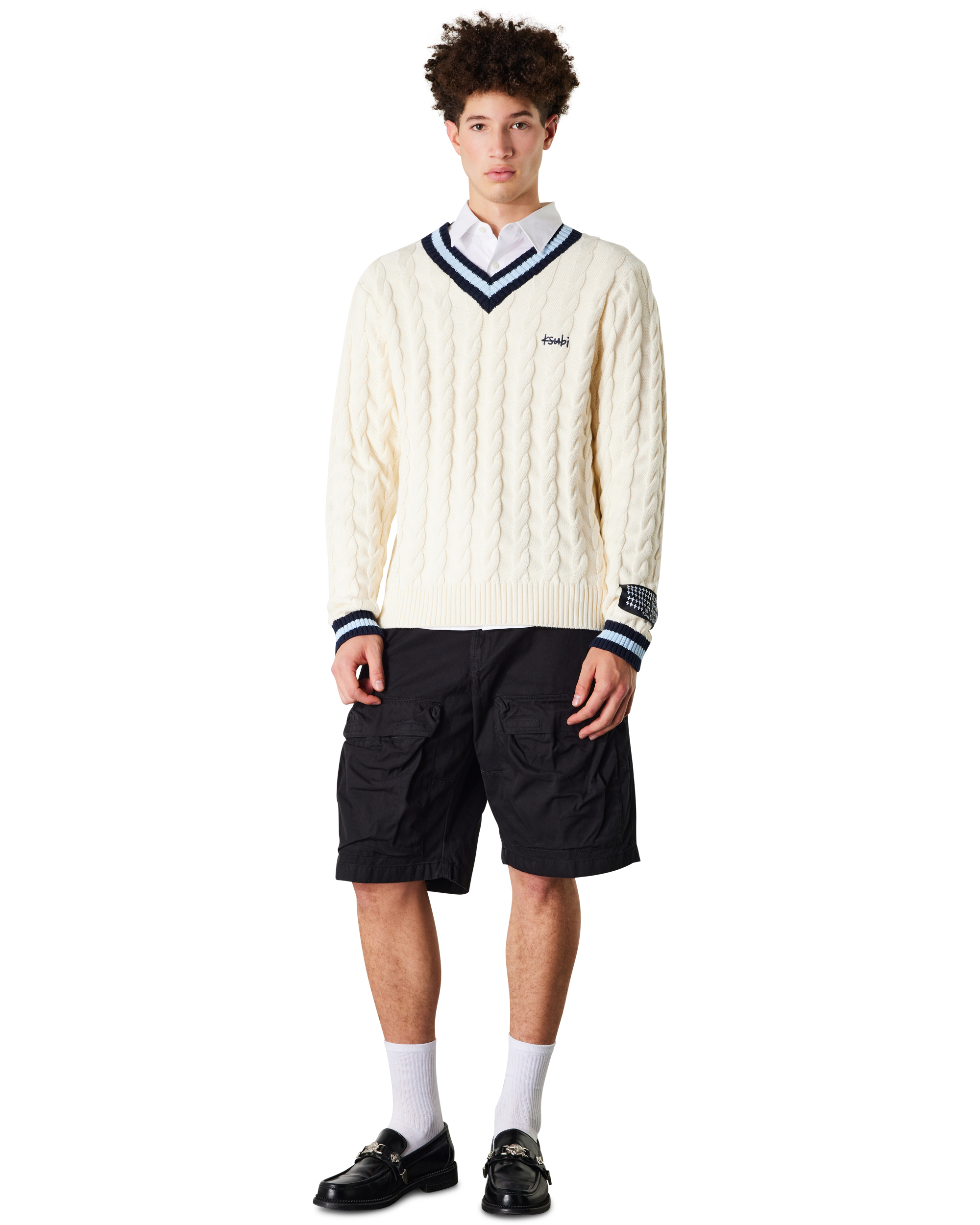 Ksubi Jeans Princeton Cable Knit V-Neck