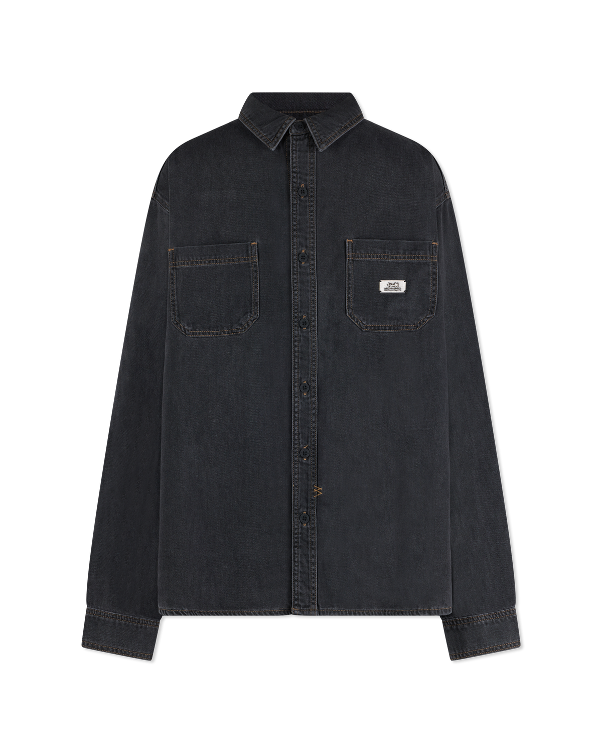 Baxter Black Cotton Ksubi Jeans Vulture Denim Shirt by KSUBI | DIHSAN