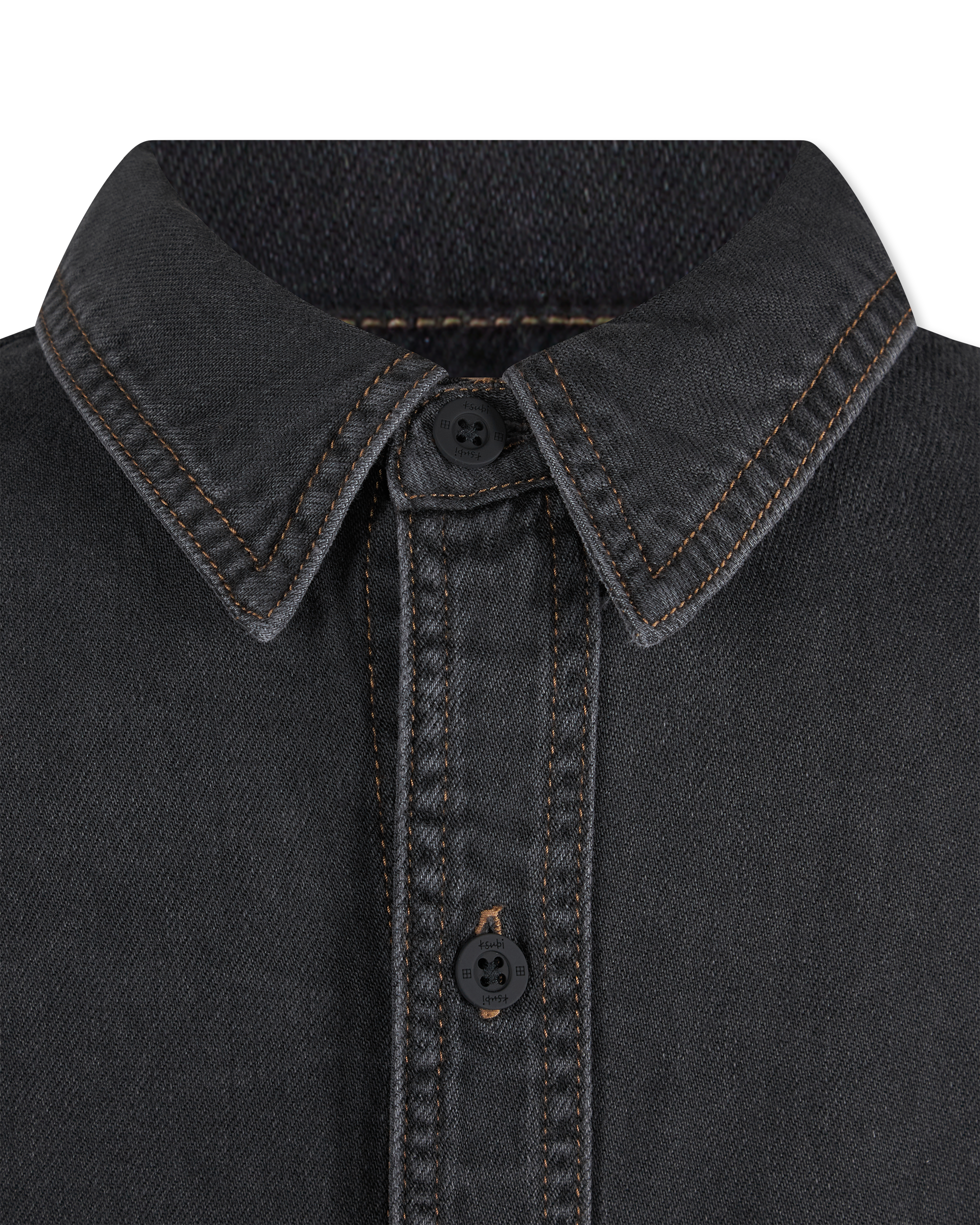 Baxter Black Cotton Ksubi Jeans Vulture Denim Shirt by KSUBI | DIHSAN