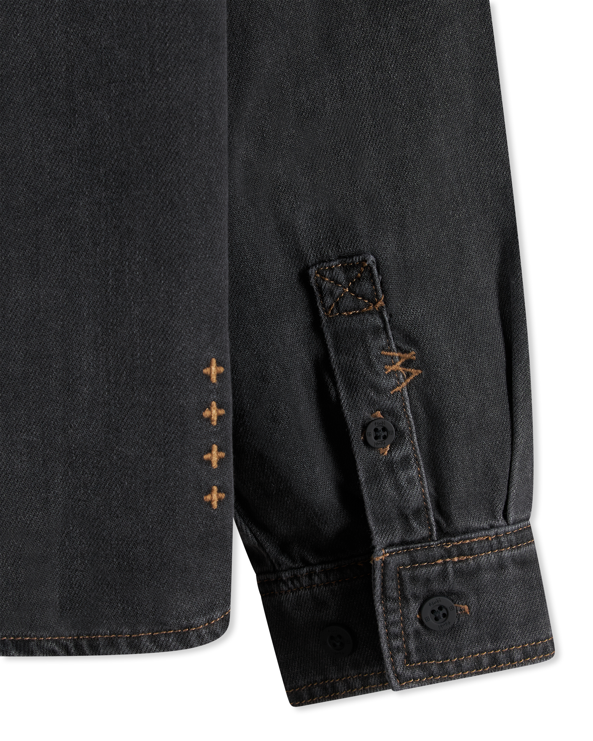 Baxter Black Cotton Ksubi Jeans Vulture Denim Shirt by KSUBI | DIHSAN