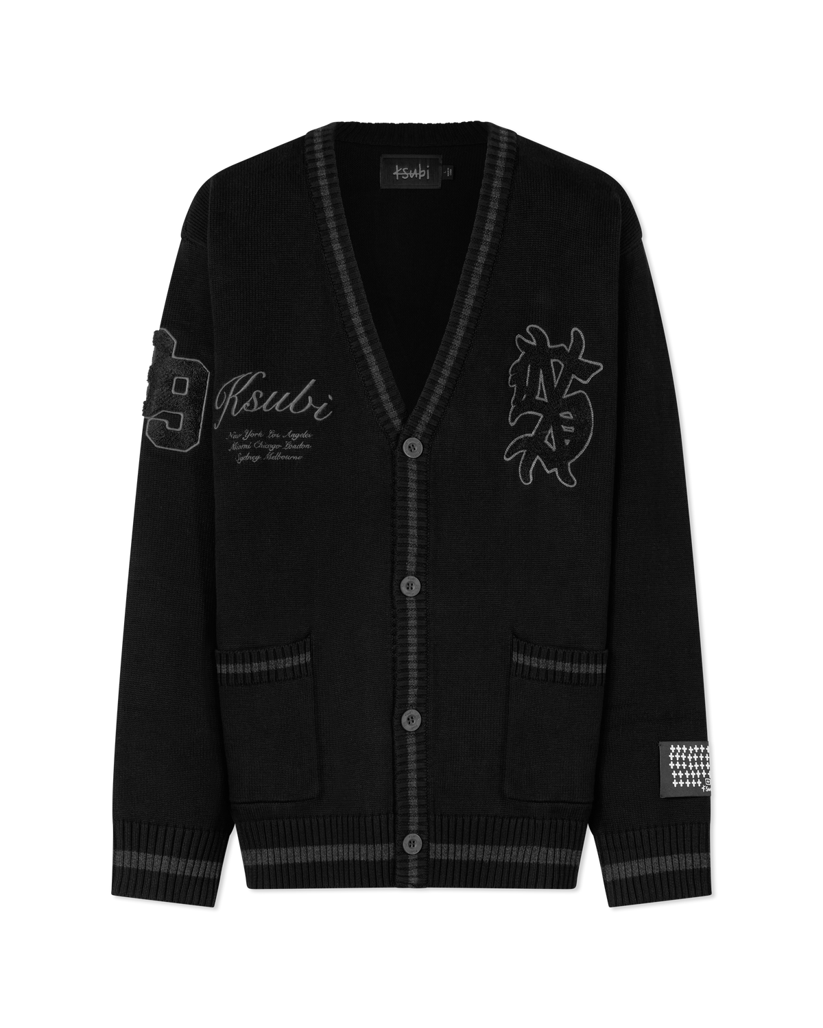 Black Cotton Ksubi Jeans Playoff Cardigan by KSUBI | DIHSAN
