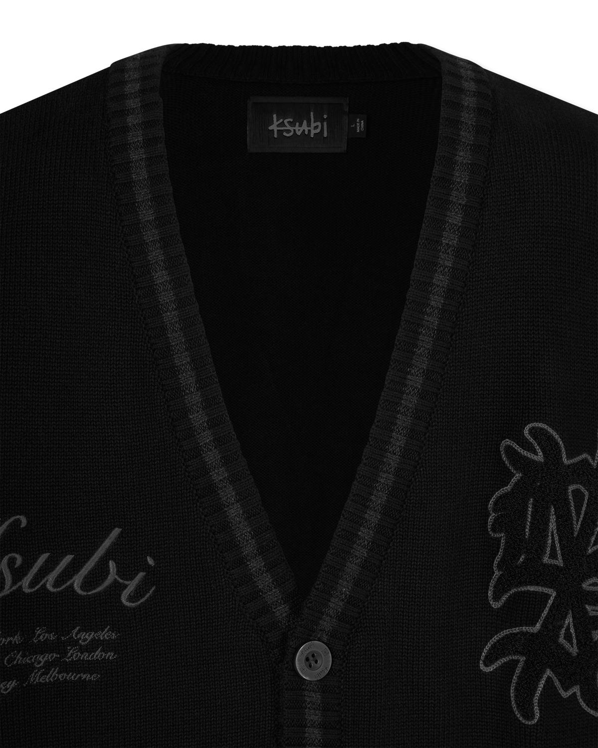 Black Cotton Ksubi Jeans Playoff Cardigan by KSUBI | DIHSAN