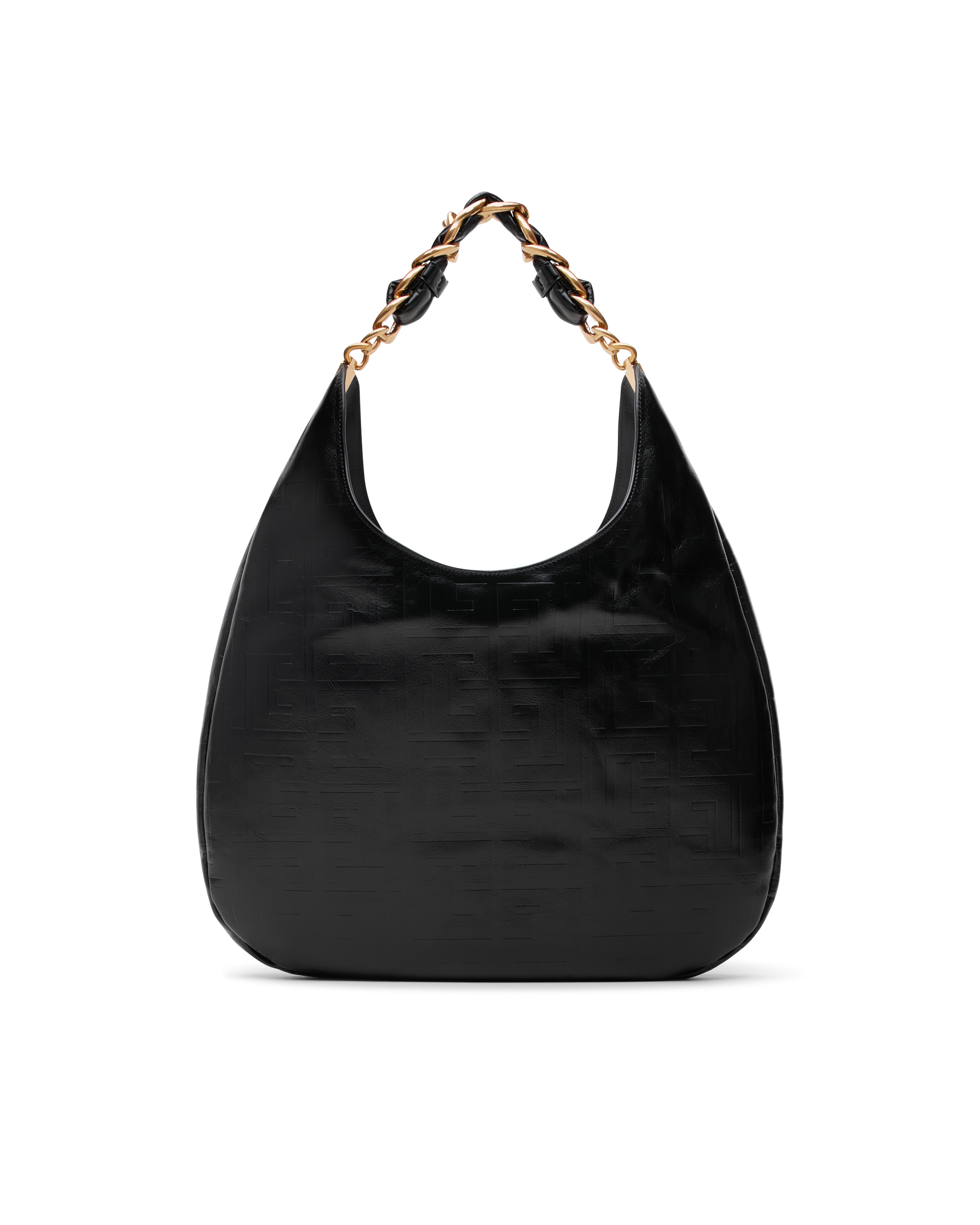 1945 Monogrammed Crinkled Leather Hobo Tote Bag